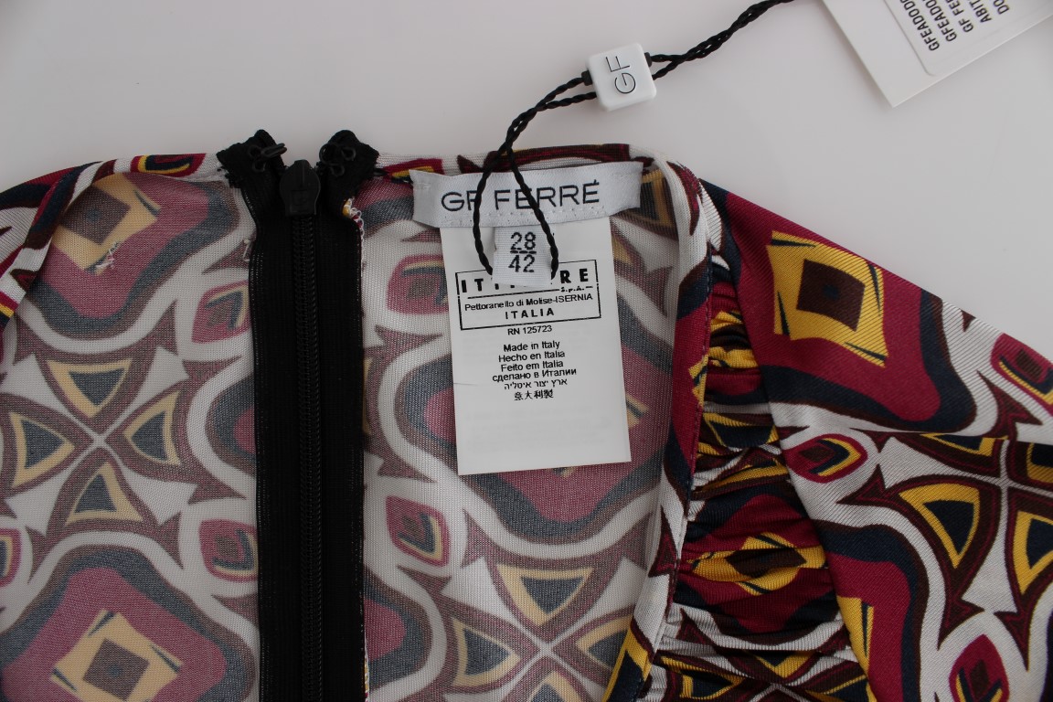 Chic Multicolor Cocktail V-Neck Dress