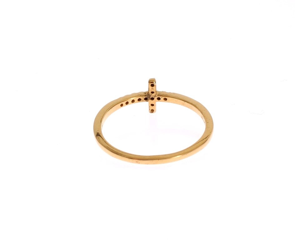 Chic Handmade Golden CZ Crystal Ring hover
