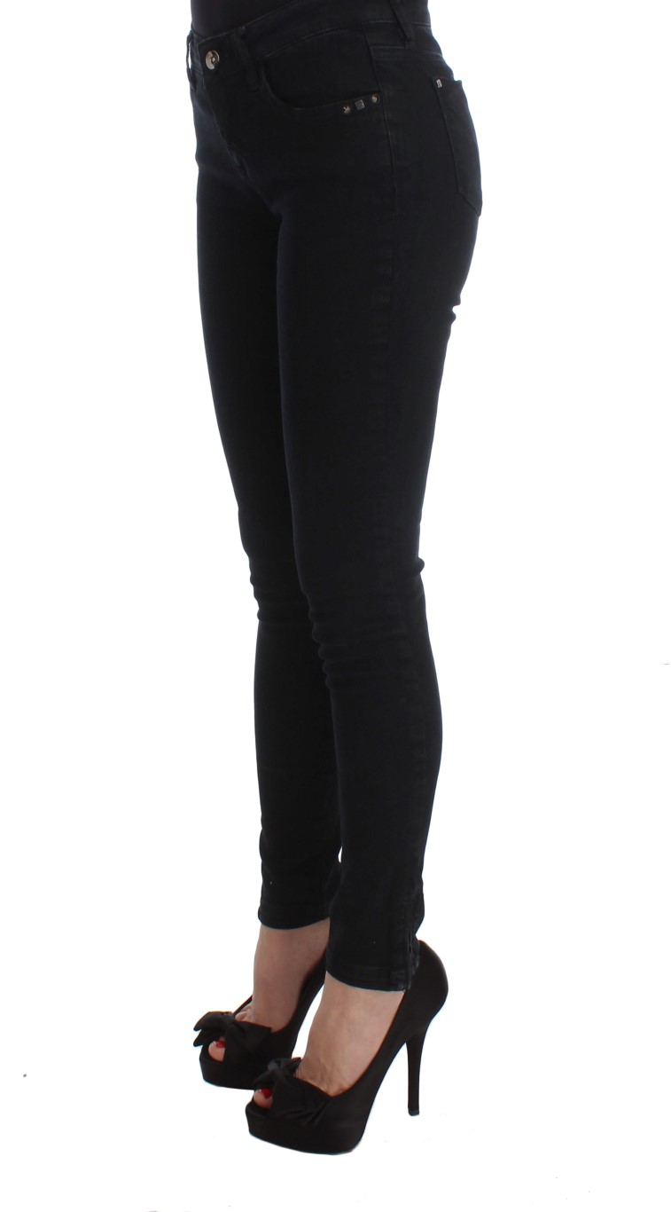 Sleek Black Slim Fit Designer Jeans hover