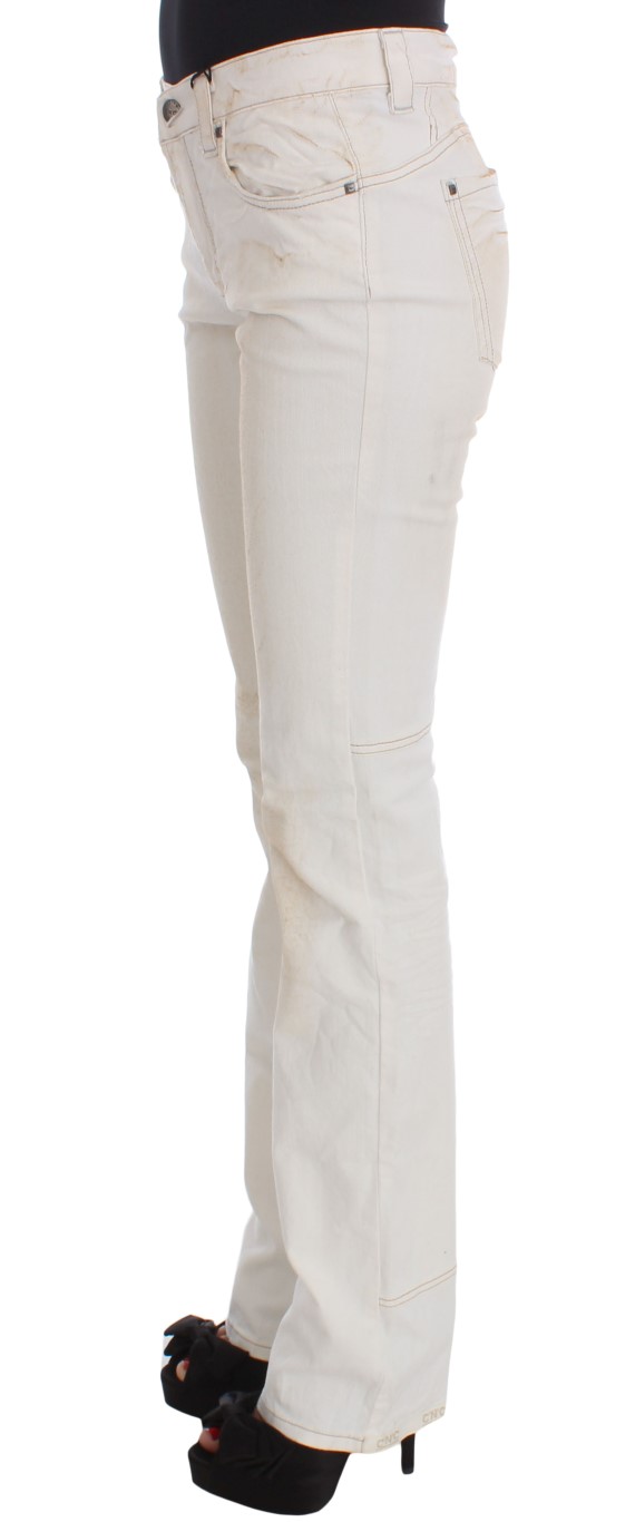 Chic White Slim Fit Designer Jeans hover