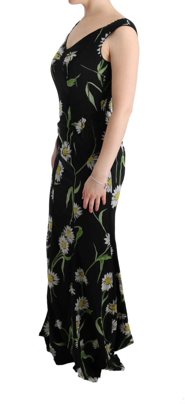 Sunflower Print Full Length Sheath Dress hover