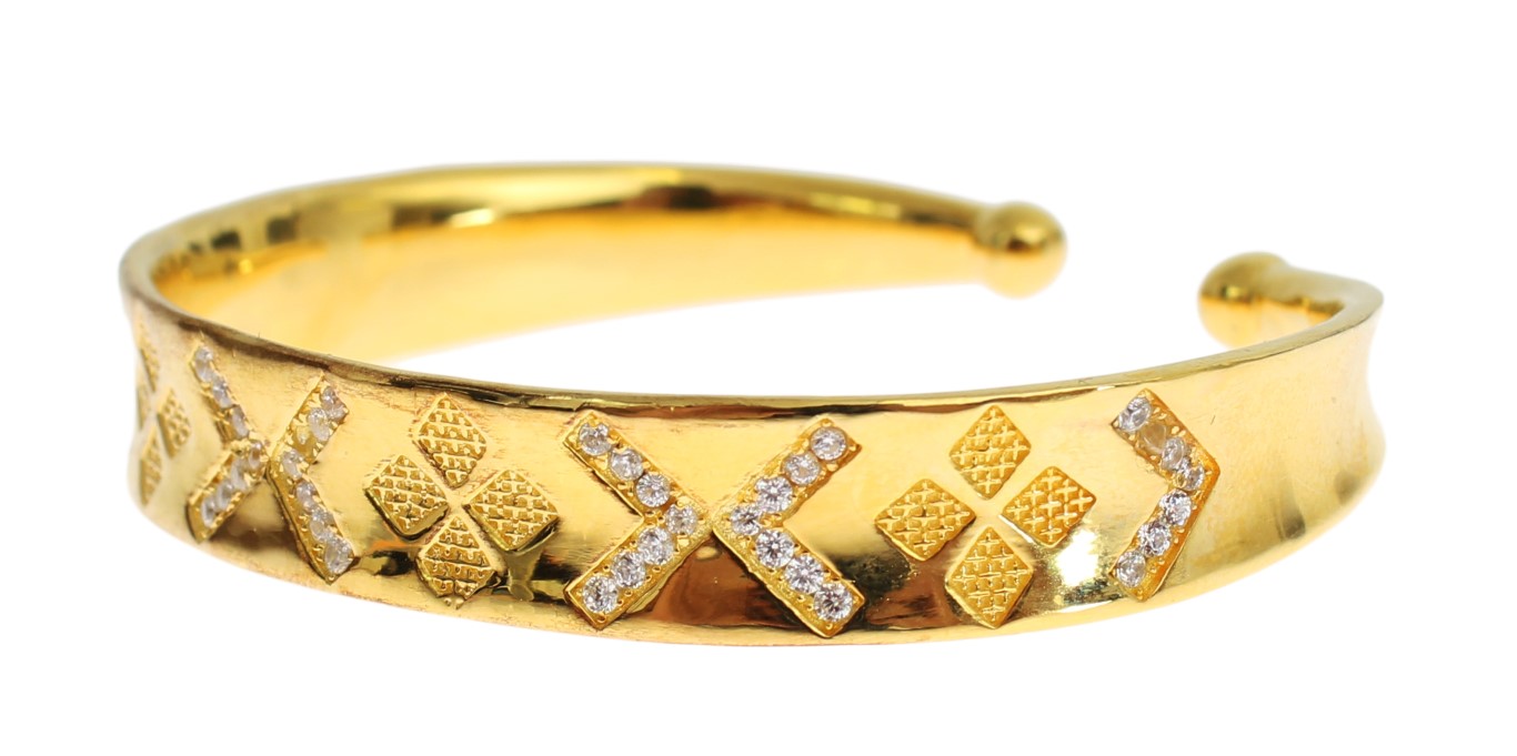 Elegant Gold Plated Silver CZ Bracelet hover