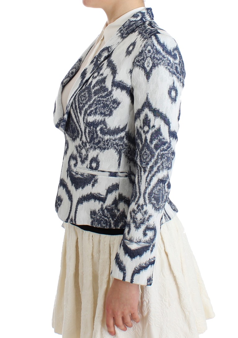 Elegant Two-Tone Blue Short Blazer hover