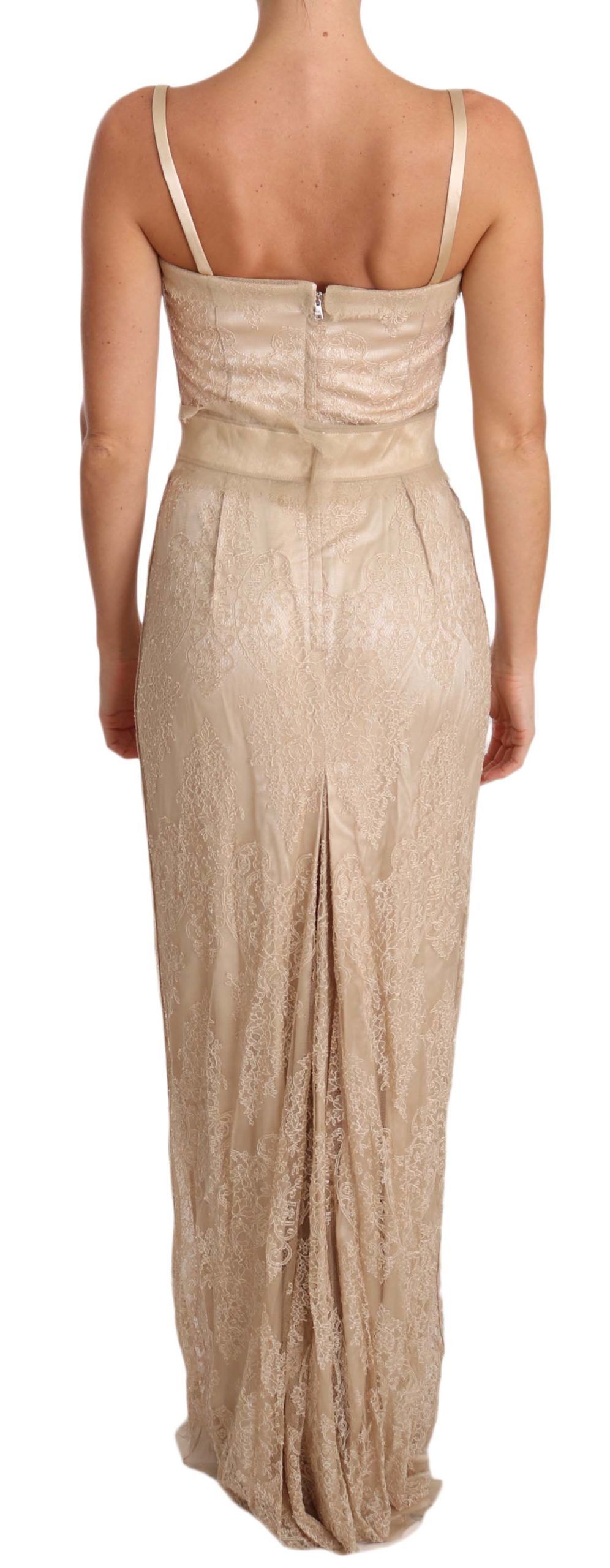Elegant Beige Sheath Floor-Length Dress hover