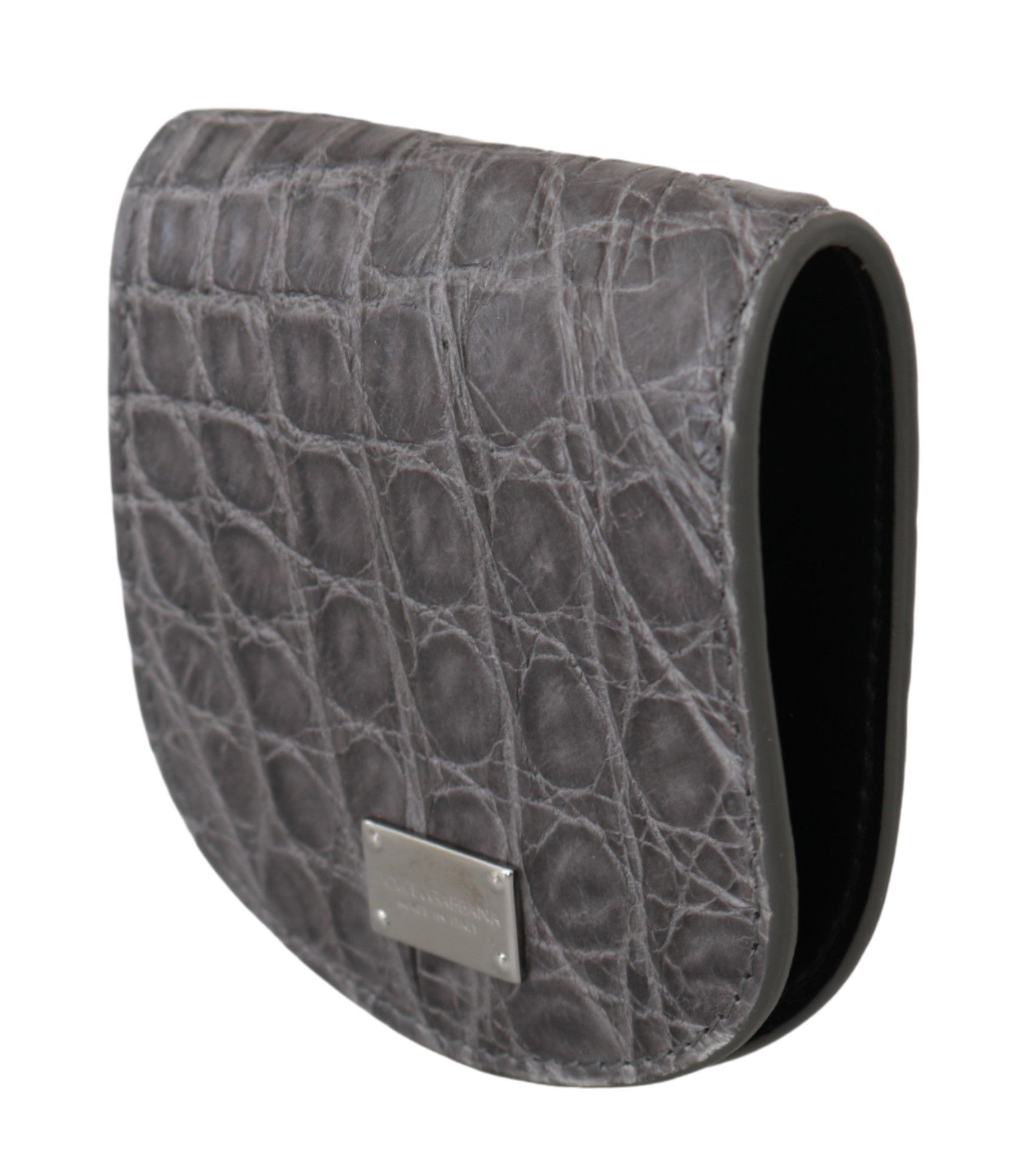 Exotic Gray Leather Condom Case Wallet hover