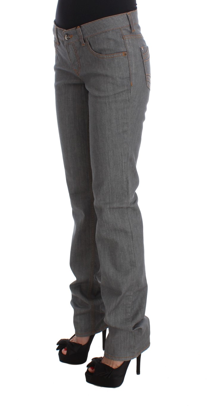 Elegant Gray Regular Fit Jeans hover