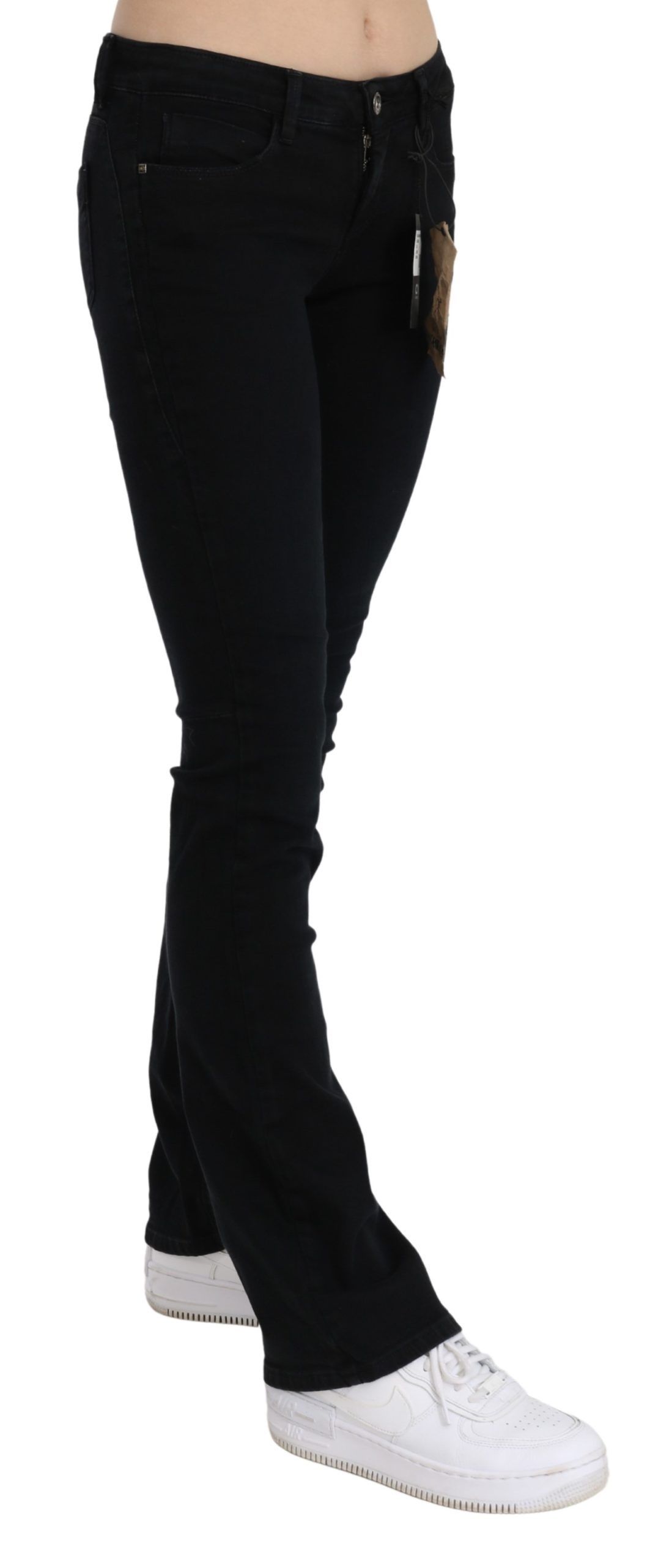 Chic Black Slim Fit Low Waist Denim hover