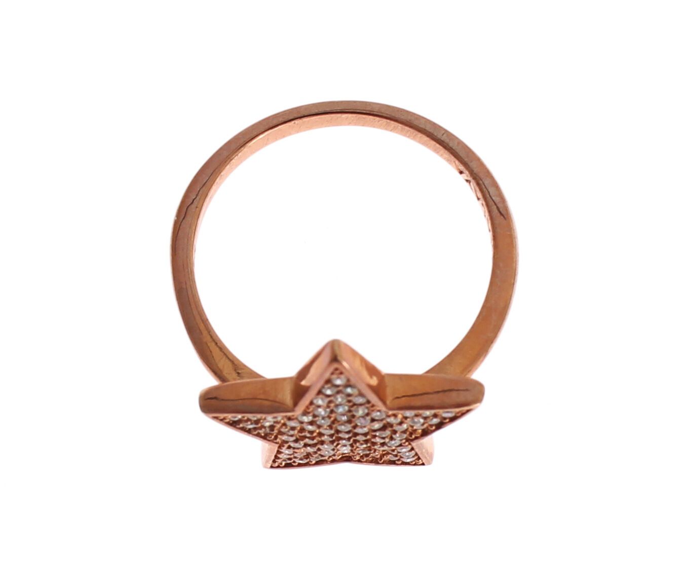 Dazzling Pink Gold Plated Sterling Silver CZ Ring hover