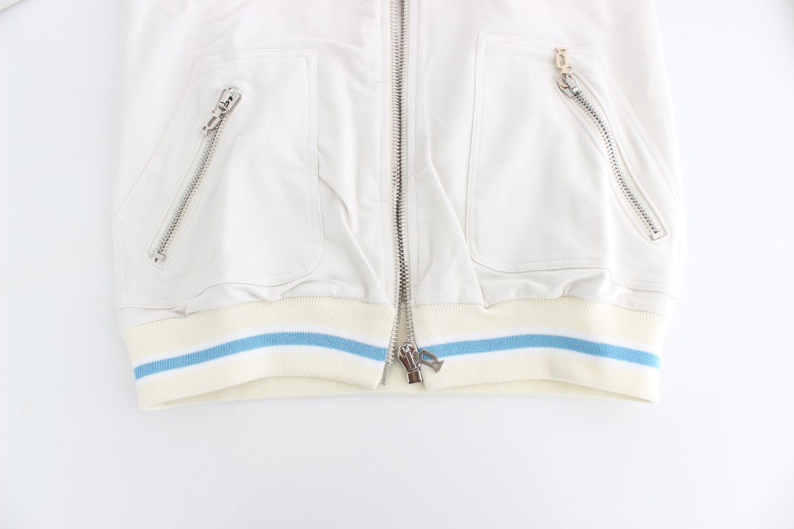 Elegant White Zip Cardigan