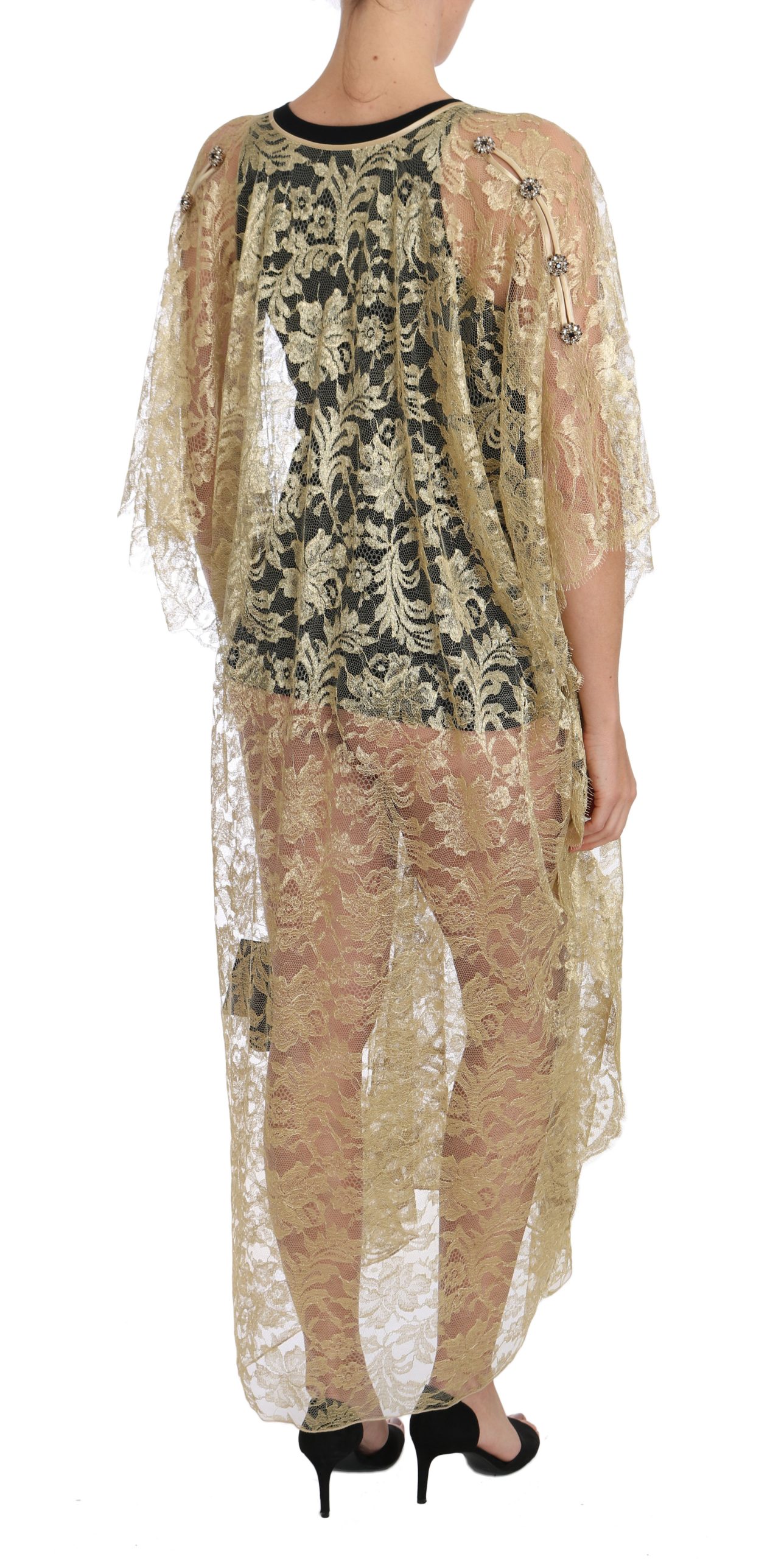 Golden Floral Lace Kaftan Sundress hover