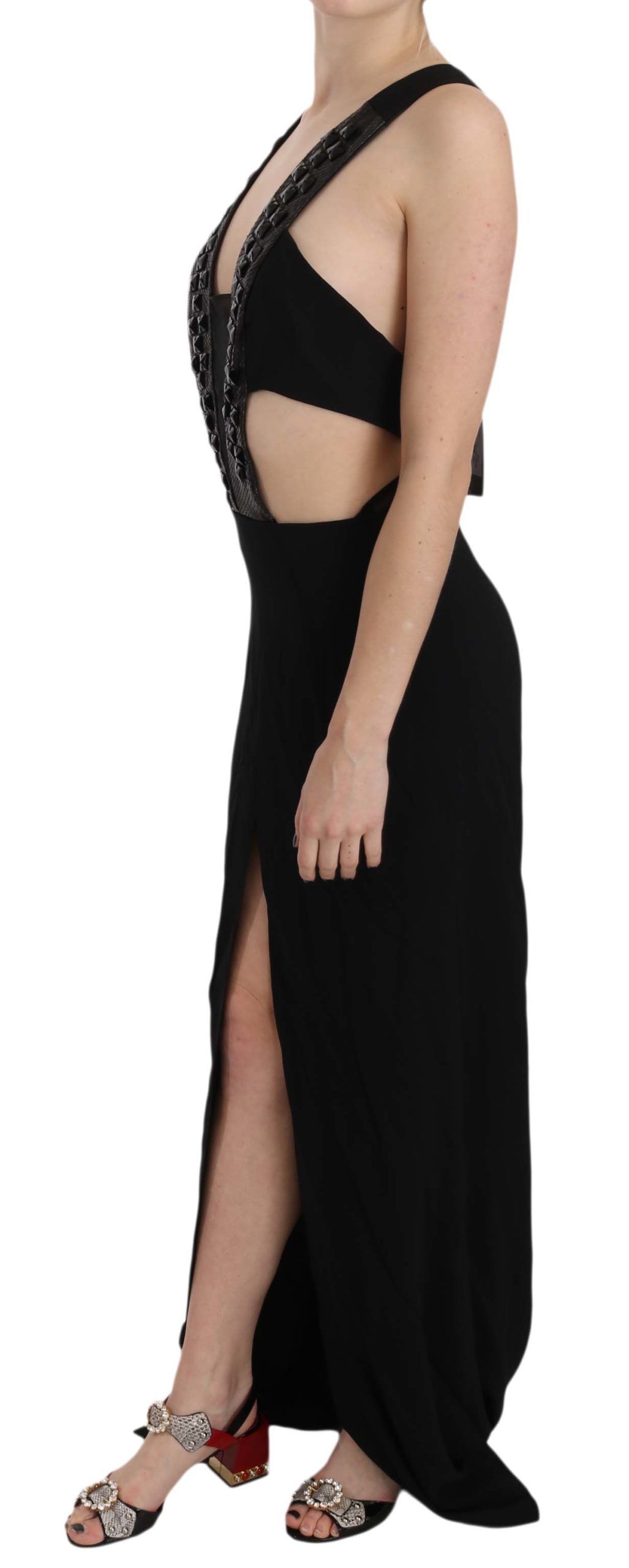 Elegant Flare Maxi Evening Dress with Crystal Accents hover