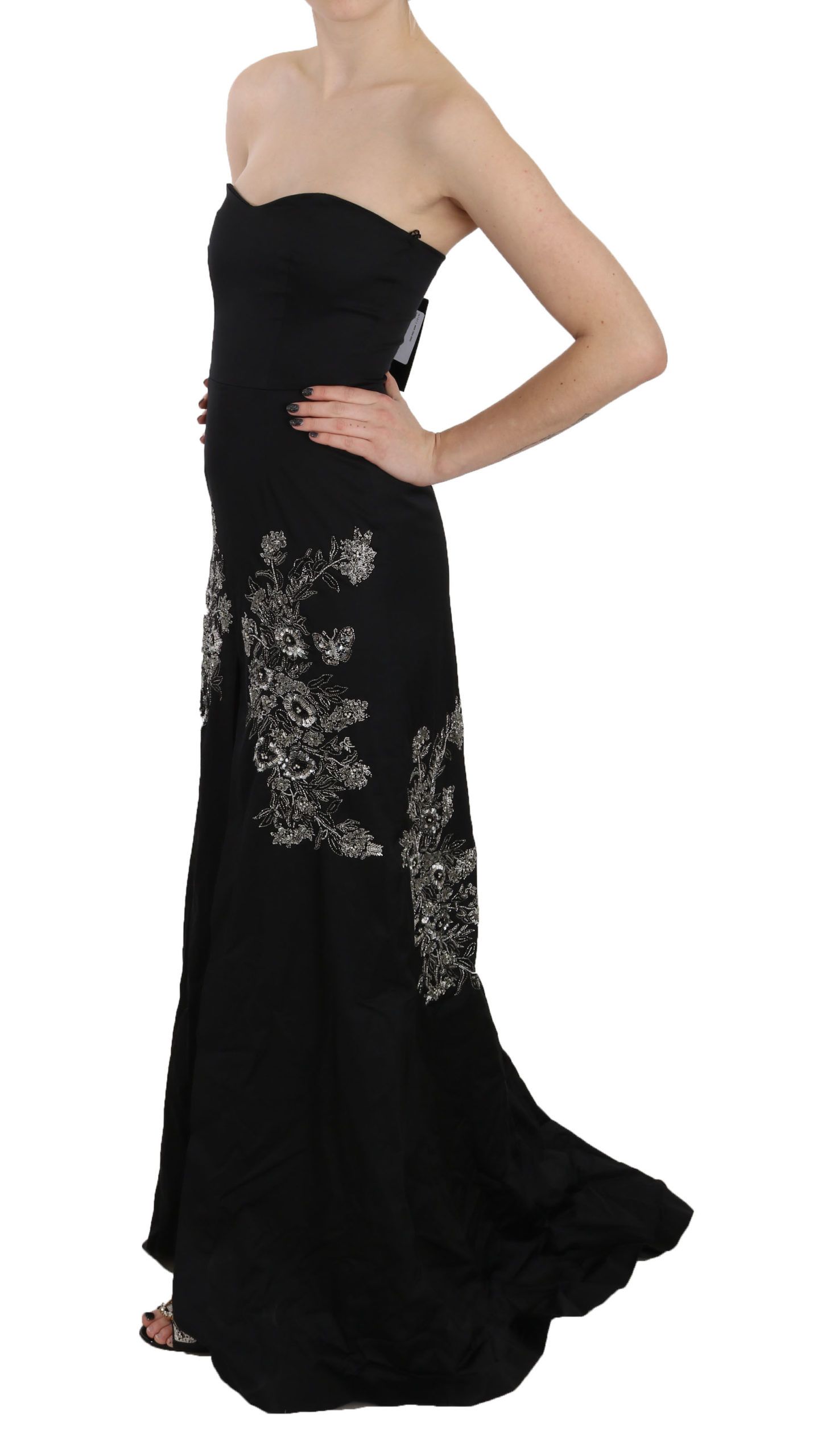 Enchanting Black Maxi Flare Dress hover