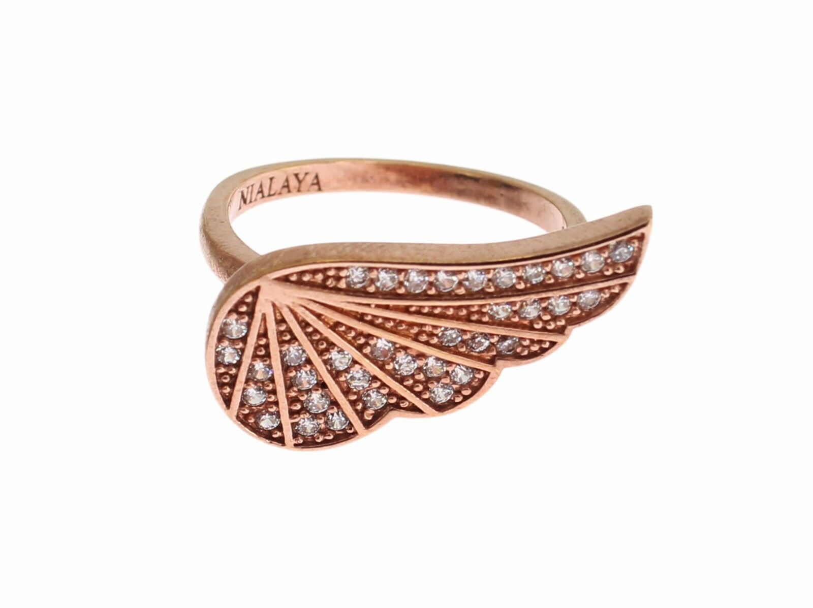 Elegant Pink Gold CZ Crystal Ring hover