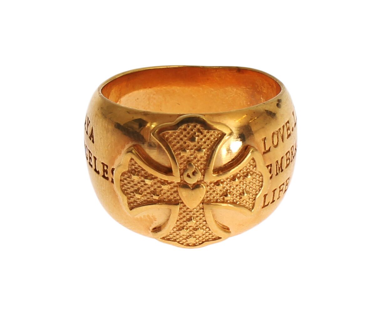 Glamorous Gold-Plated Sterling Silver Ring hover