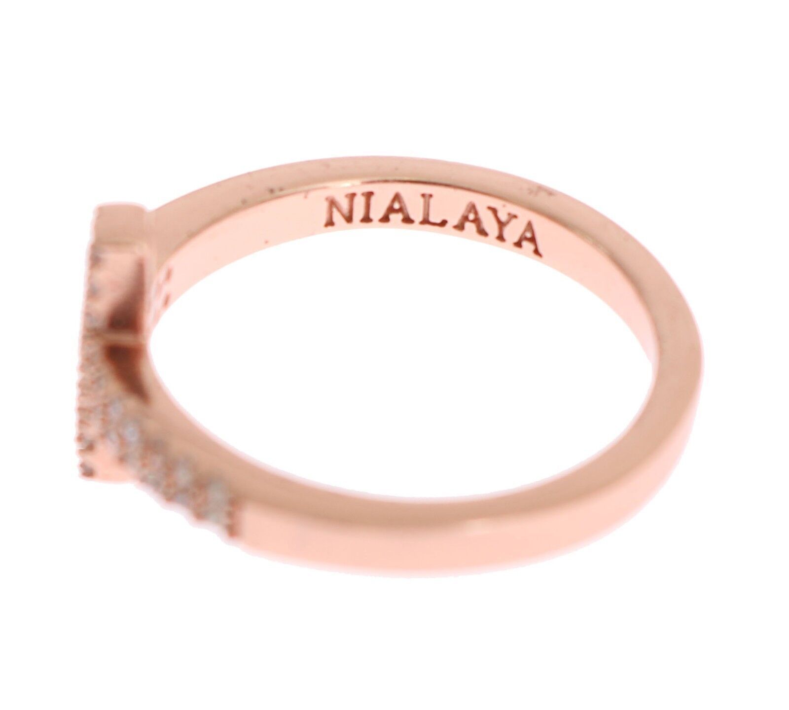 Elegant Pink Crystal Encrusted Silver Ring hover