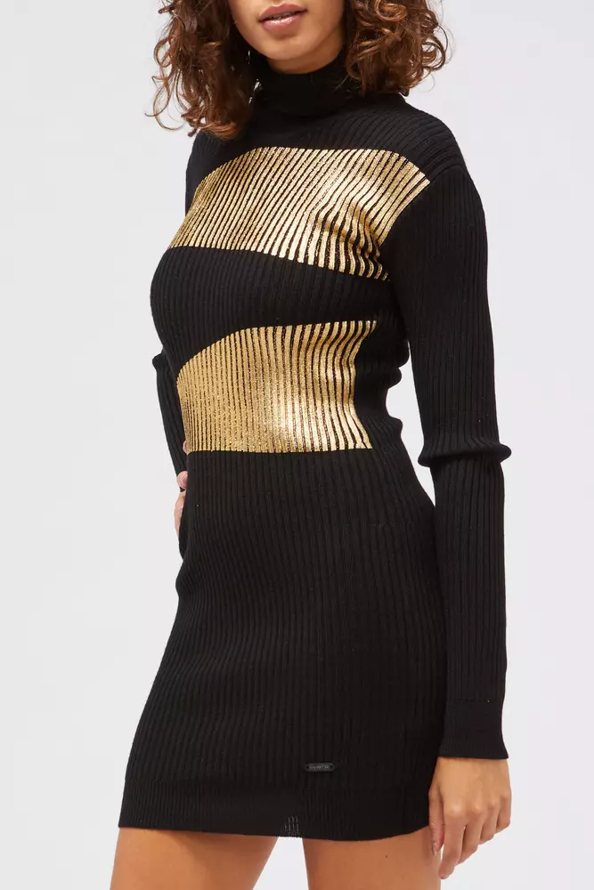 Black Viscose Women Sweater Dress hover
