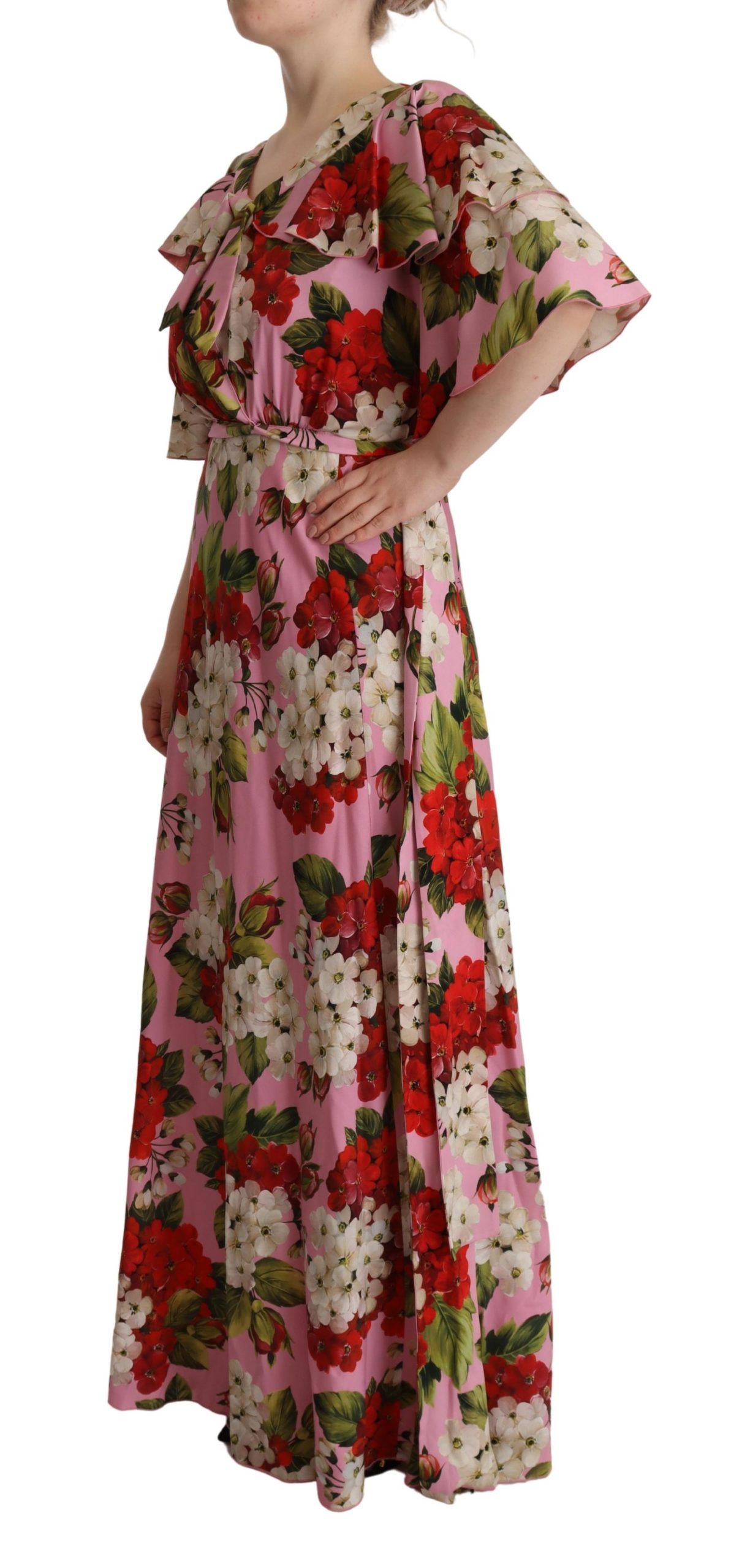 Enchanting Floral Silk Maxi Dress hover