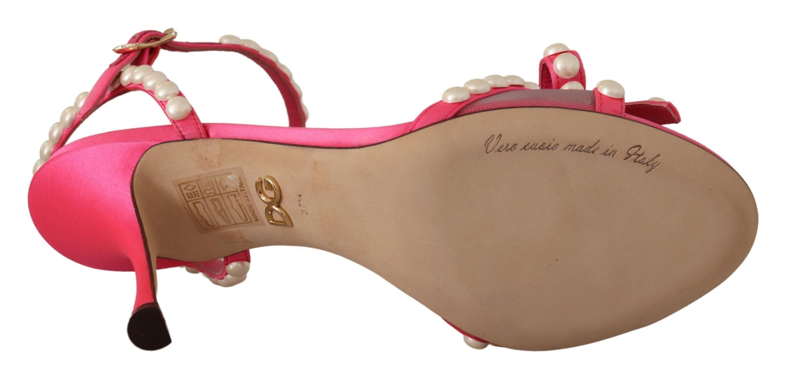 Elegant Pink Pearl Embellished Heels Sandals hover