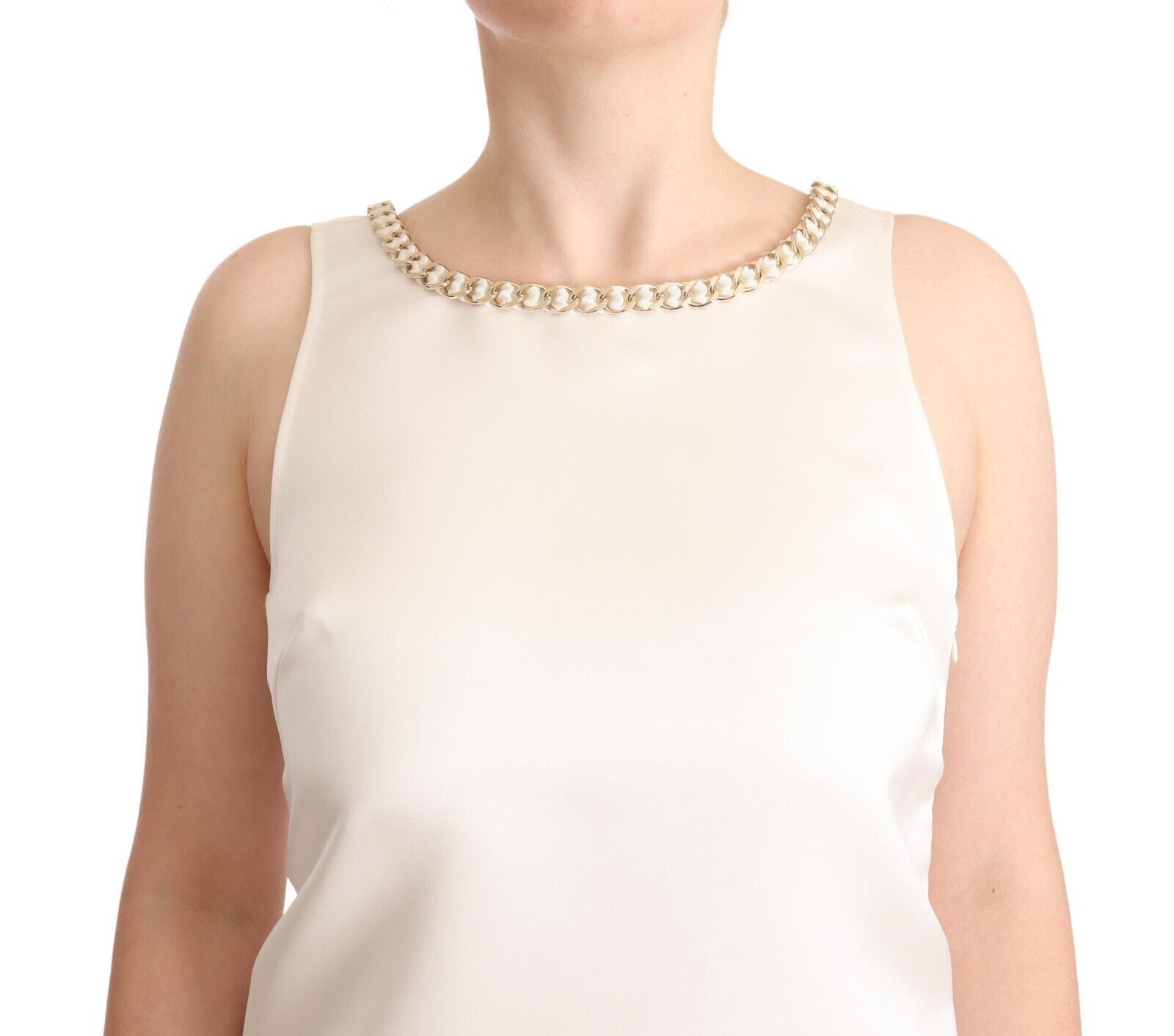 Elegant Sleeveless Mini Dress with Embellished Neckline hover