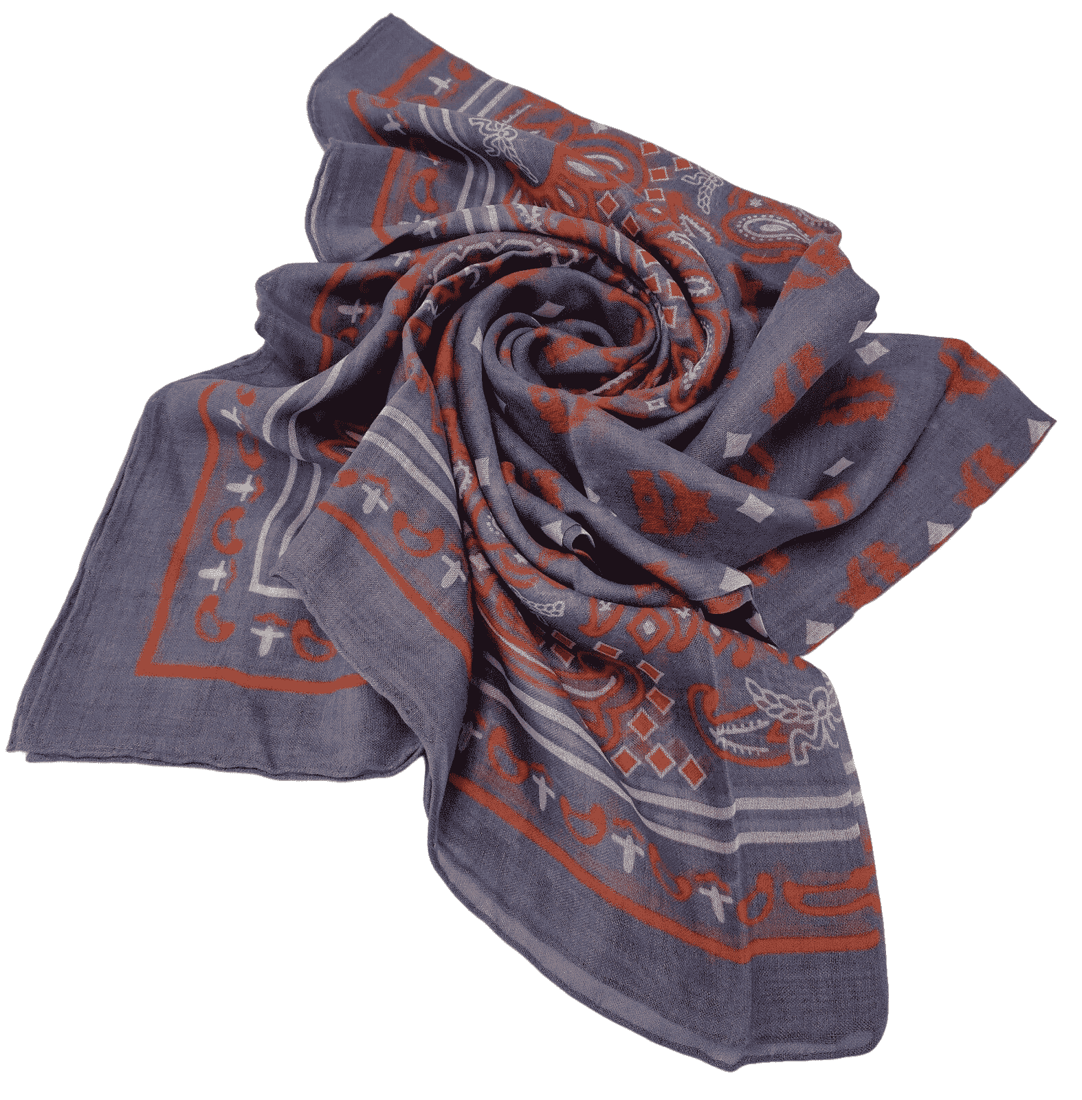 Stonewash Modal Silk Paisley Print Jacquard Scarf hover
