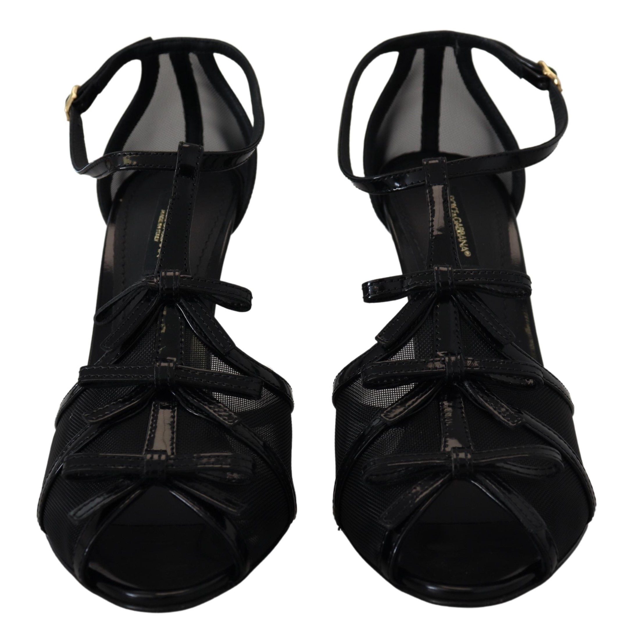 Elegant Black Stiletto Heeled Sandals hover