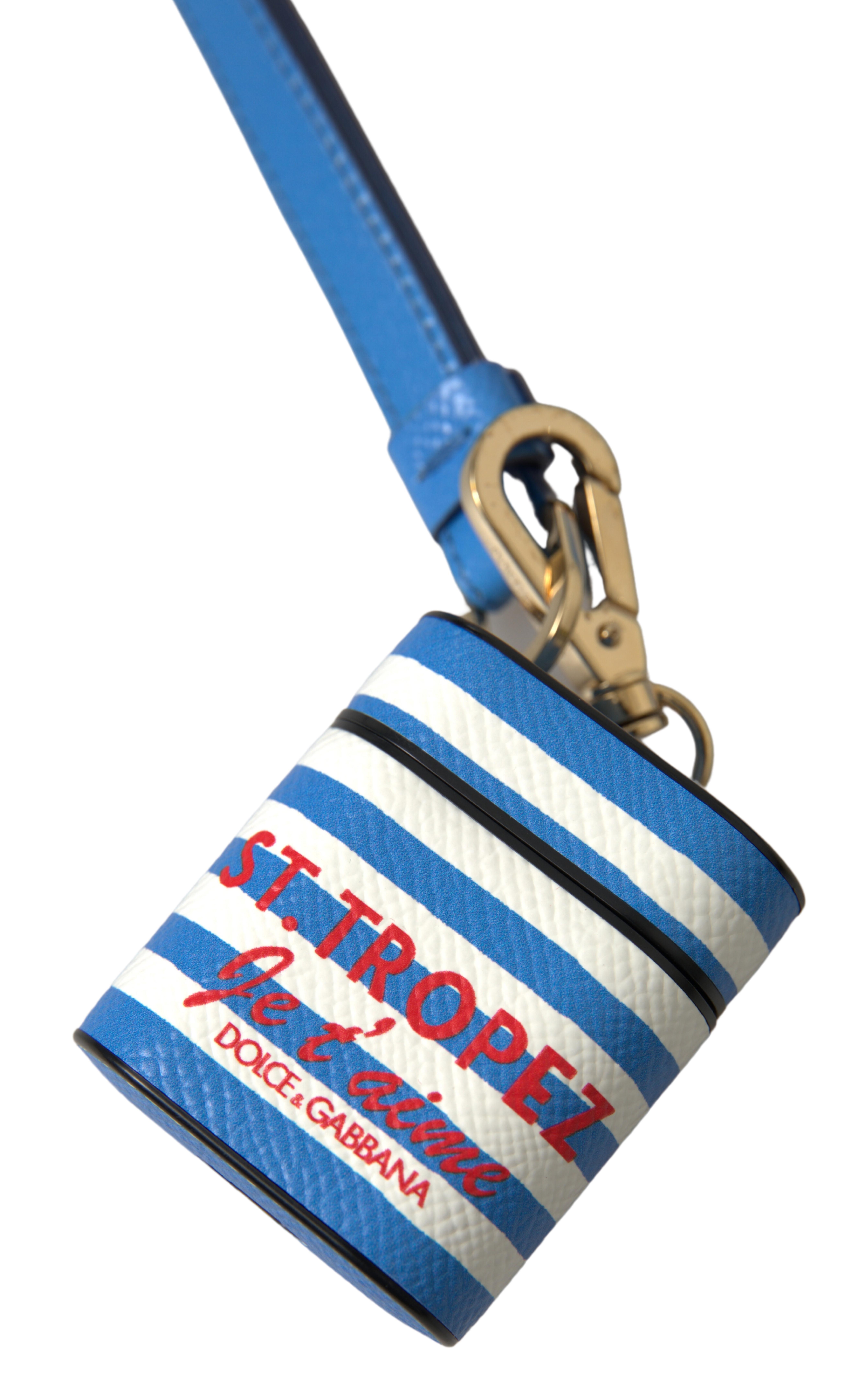 Chic Striped Leather Airpods Case