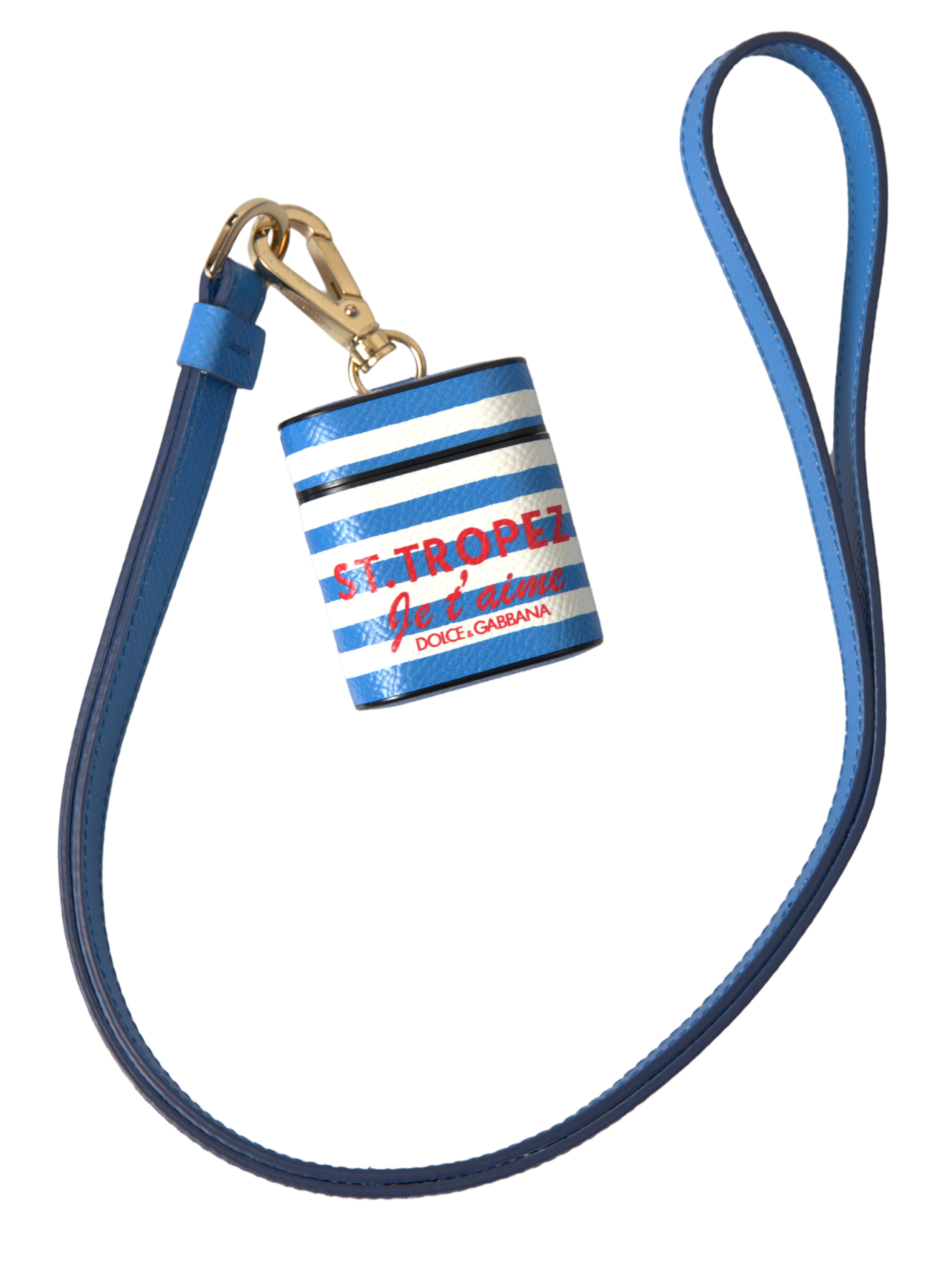 Chic Striped Leather Airpods Case
