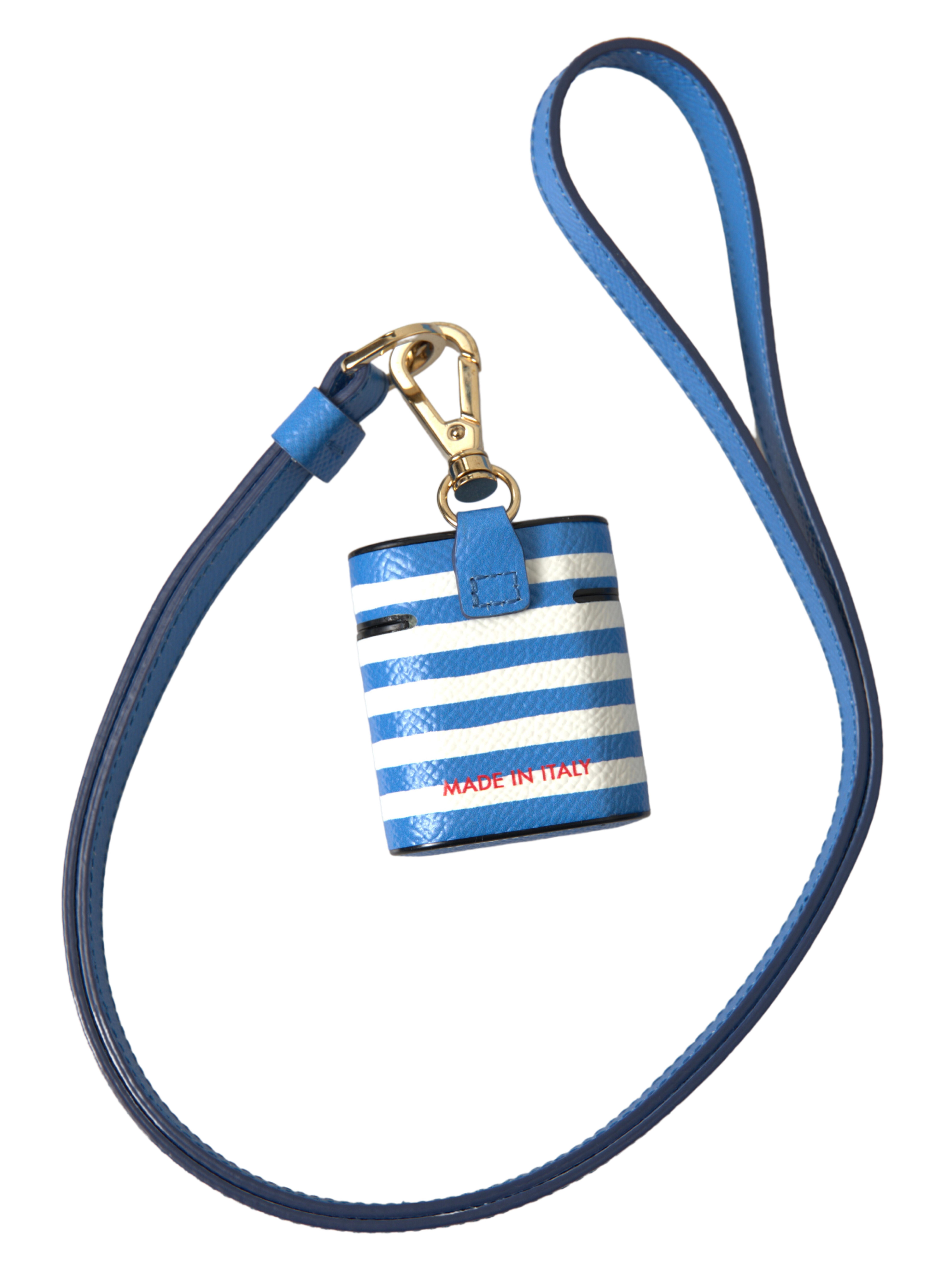 Chic Striped Leather Airpods Case