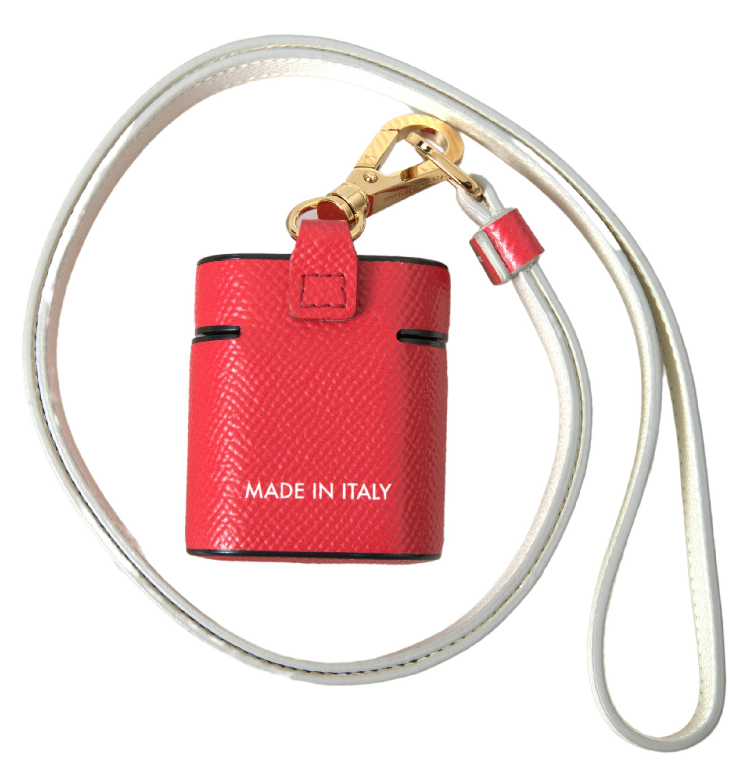 Elegant Red Calf Leather Airpods Case hover