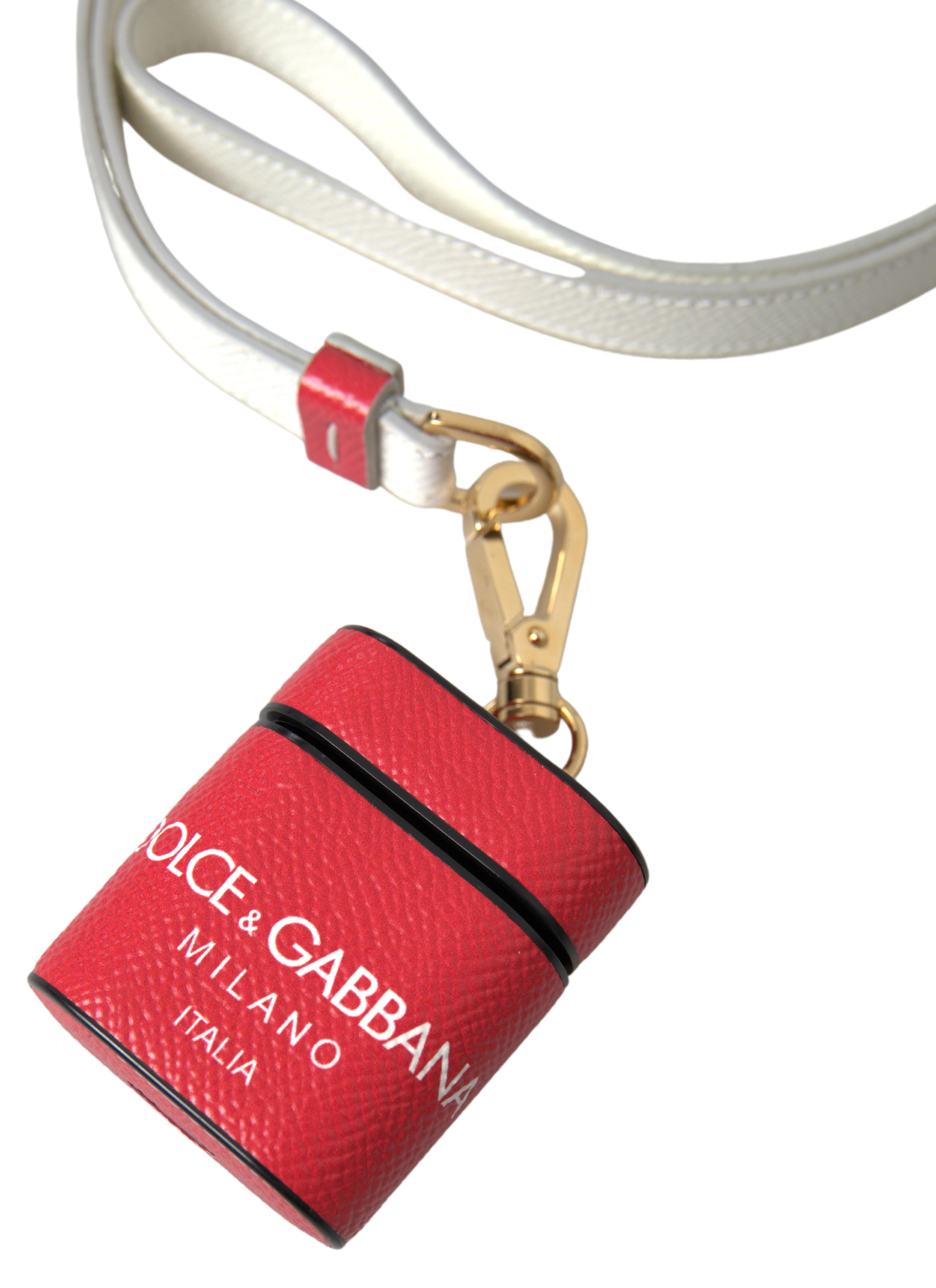 Elegant Red Calf Leather Airpods Case