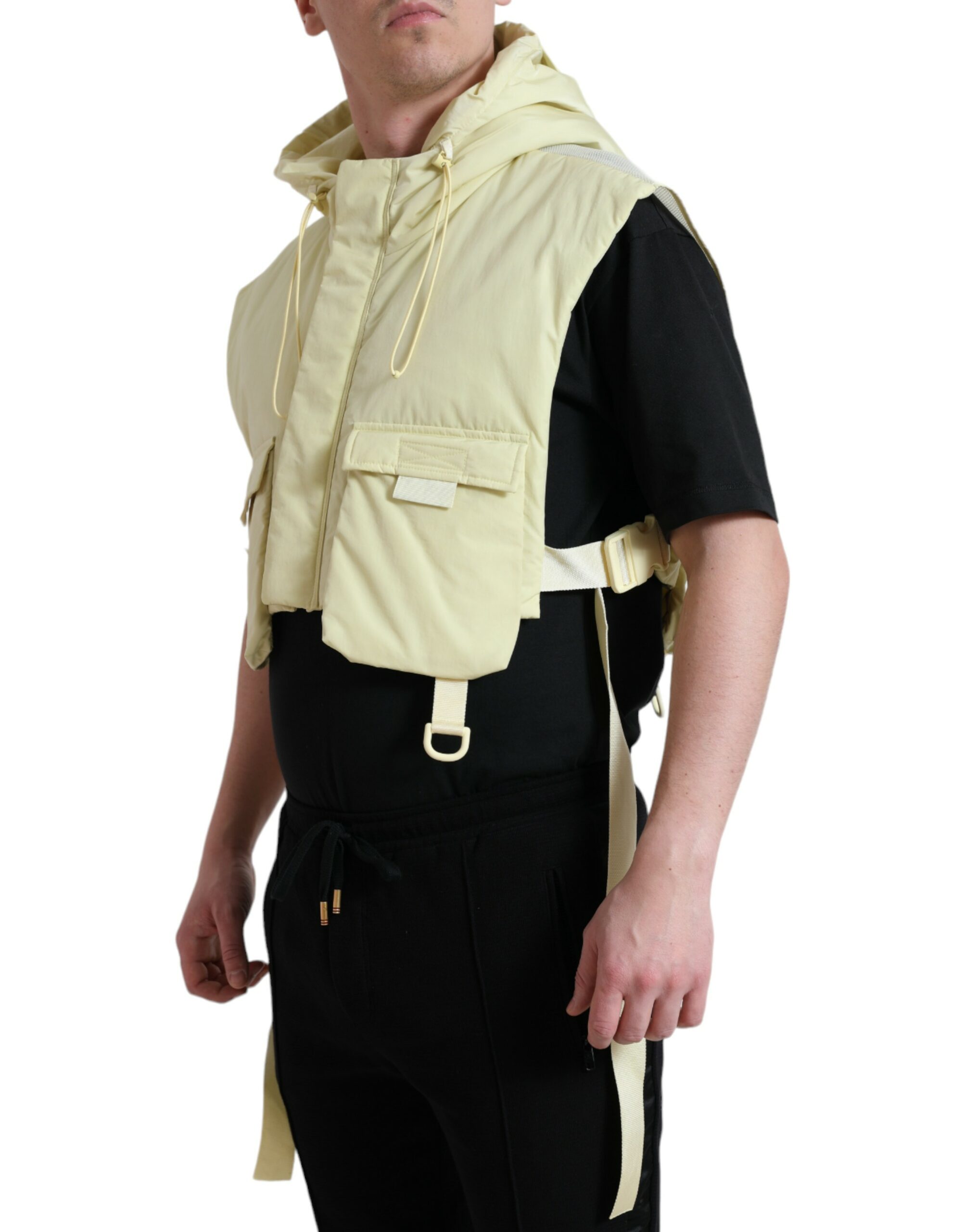Sunshine Yellow Hooded Vest Jacket hover