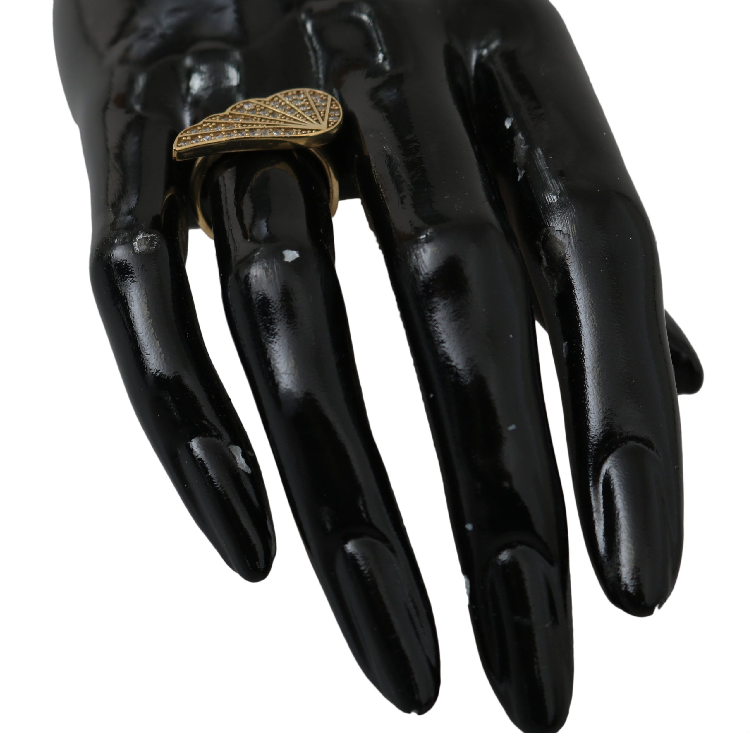 Elegant Gold-Crystal Embellished Ring hover