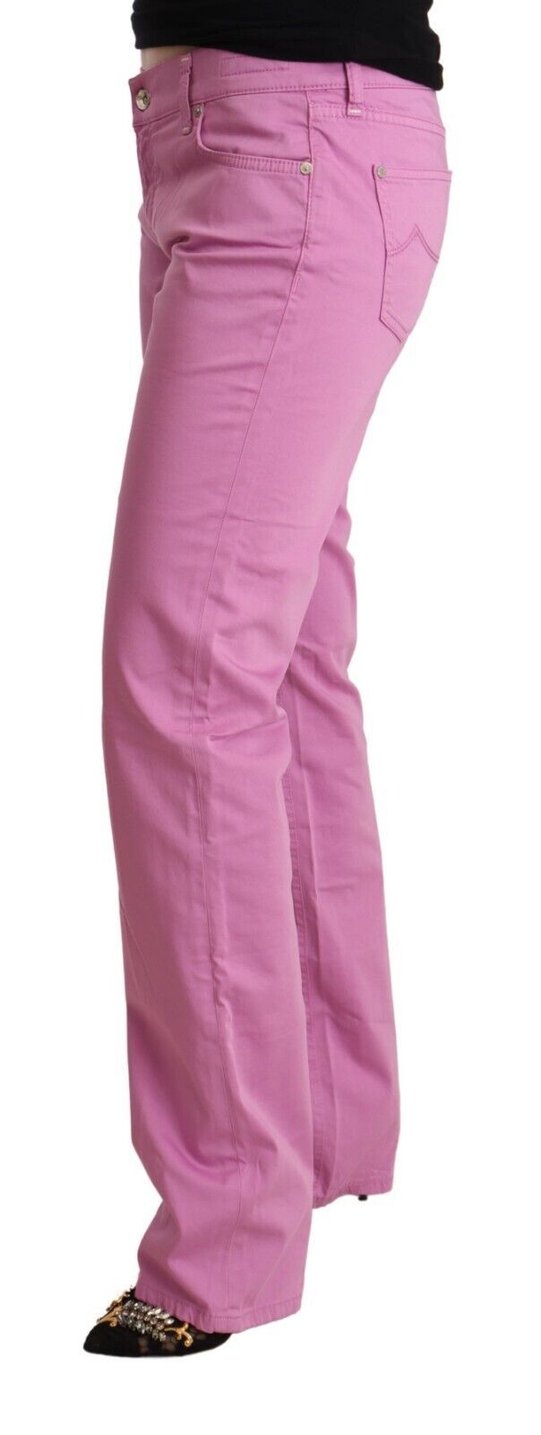 Elegant Tapered Pink Denim Jeans hover
