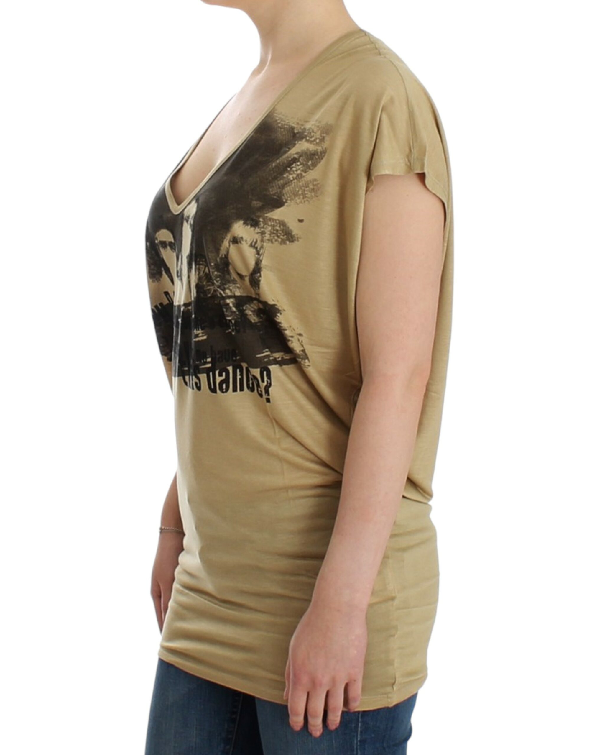 Chic V-Neck Tunic Top with Motive Print hover