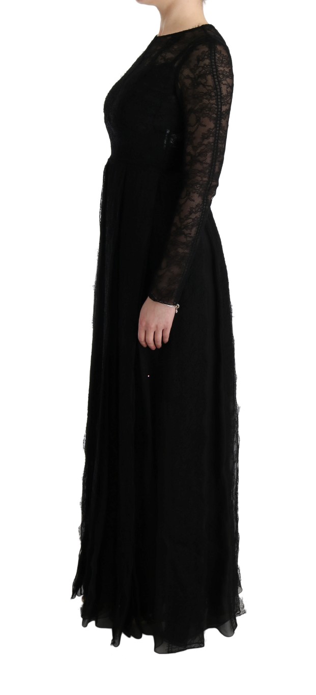 Elegant Black Sheath Long Sleeve Dress hover