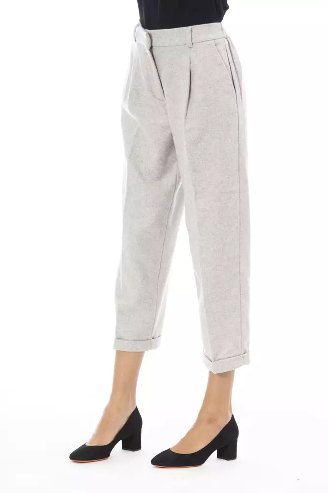 Gray Wool Women Pants hover