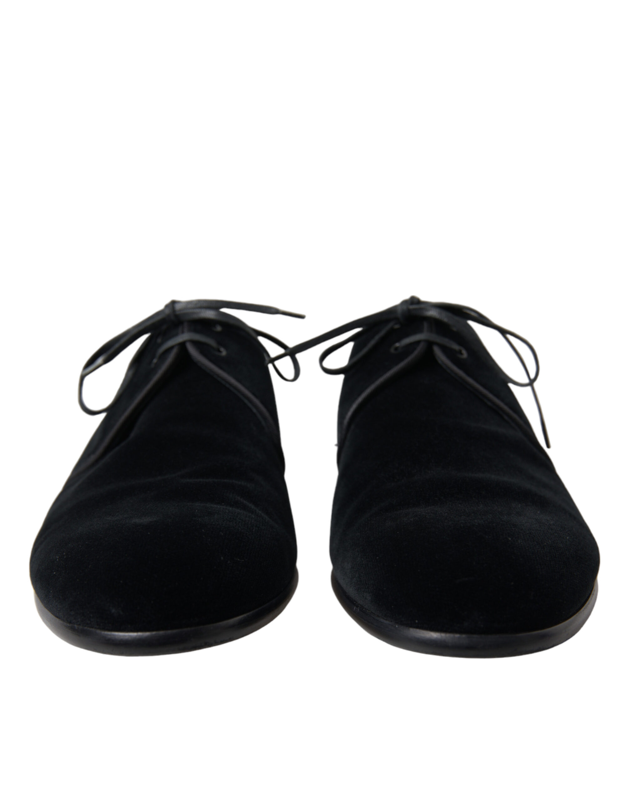 Elegant Black Velvet Derby Dress Shoes hover