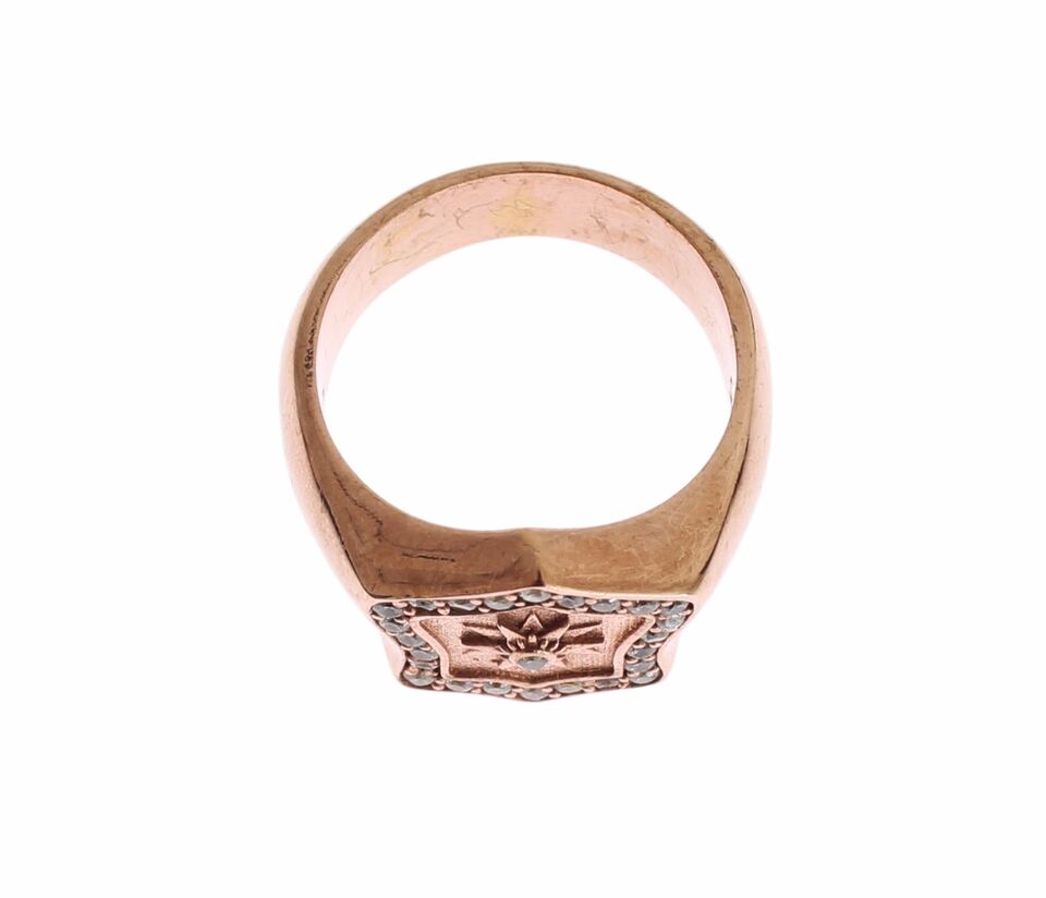 Chic Pink Gold Plated Sterling Silver Ring hover
