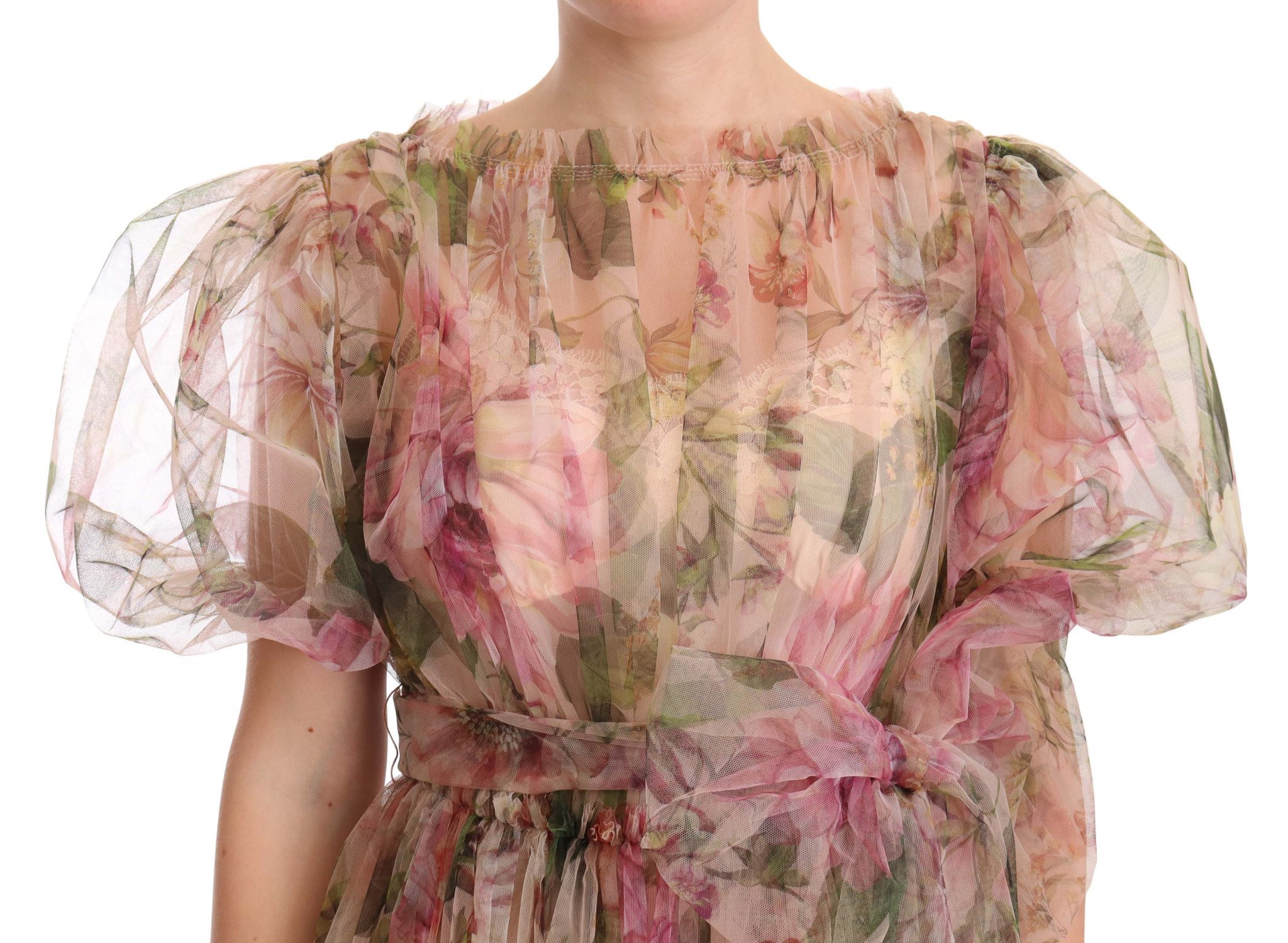 Floral Print Nylon Maxi Dress hover