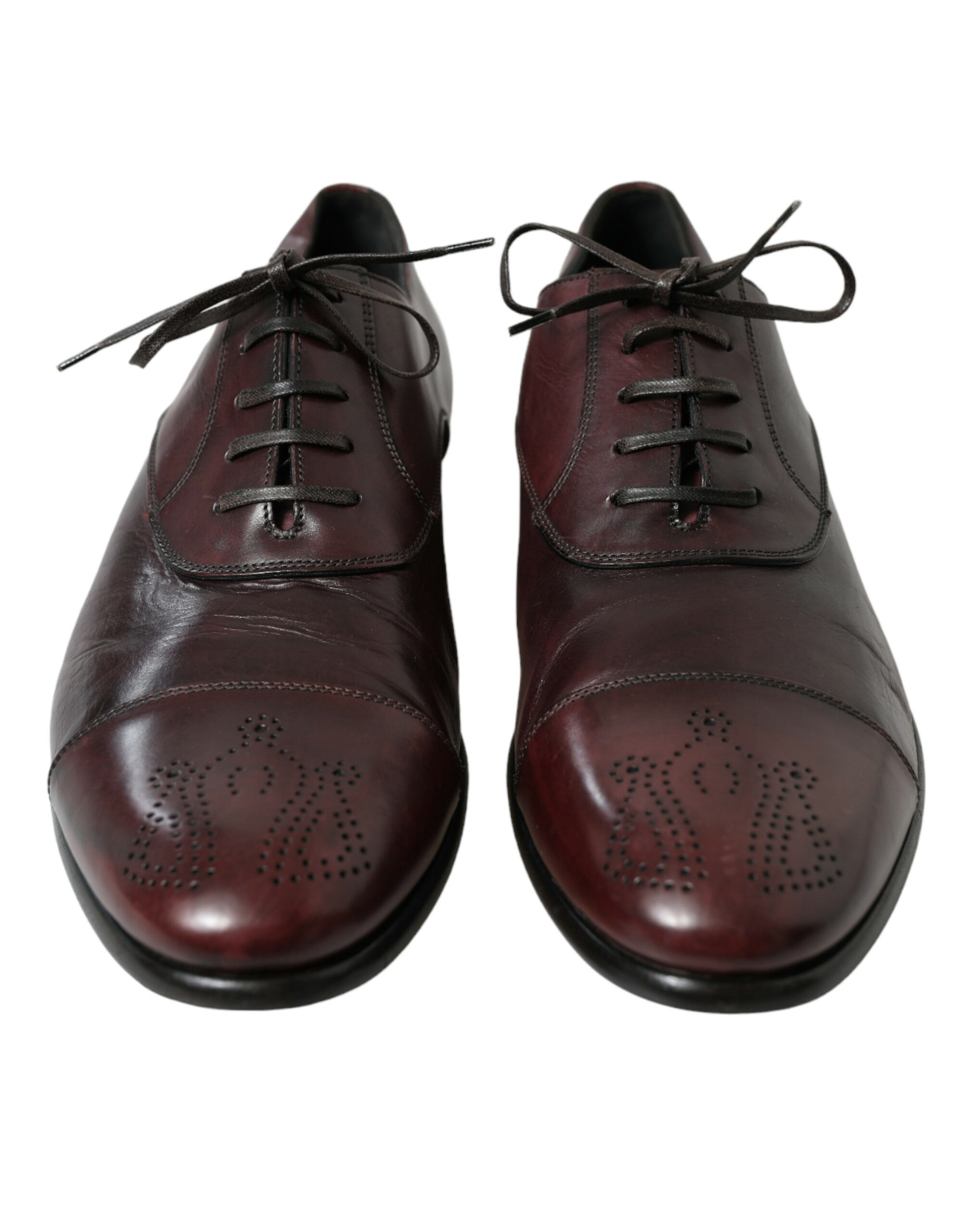 Elegant Burgundy Leather Derby Shoes hover
