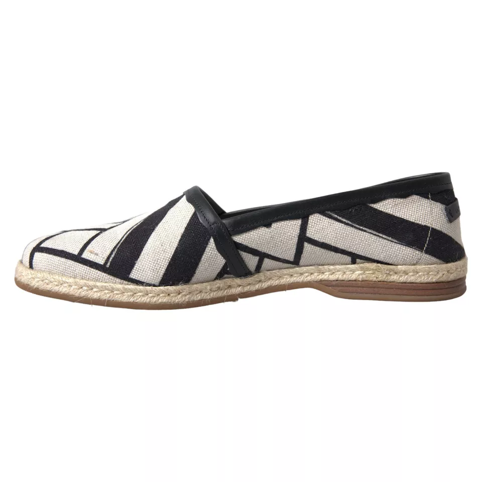 Elegant Striped Leather Espadrilles hover