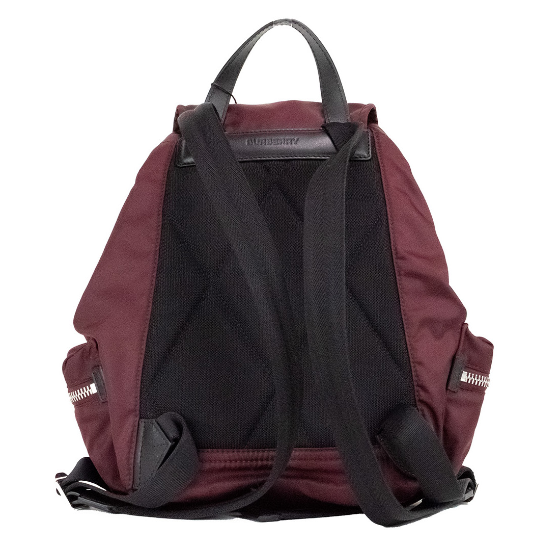 Medium Burgundy Econyl Nylon Rucksack Drawstring Backpack Bookbag hover