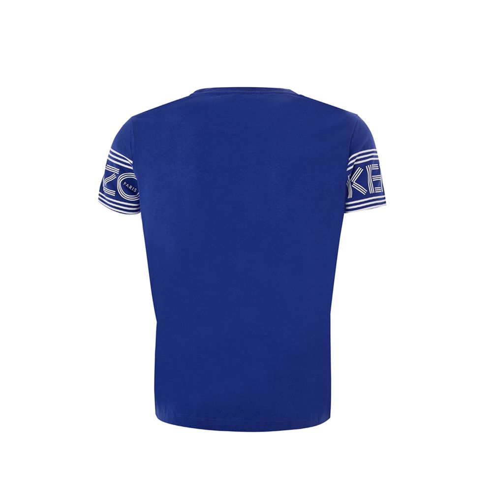 Chic Blue Cotton Tee for Stylish Comfort hover