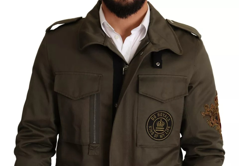 Green Cotton DG Love Blouson Coat Jacket hover