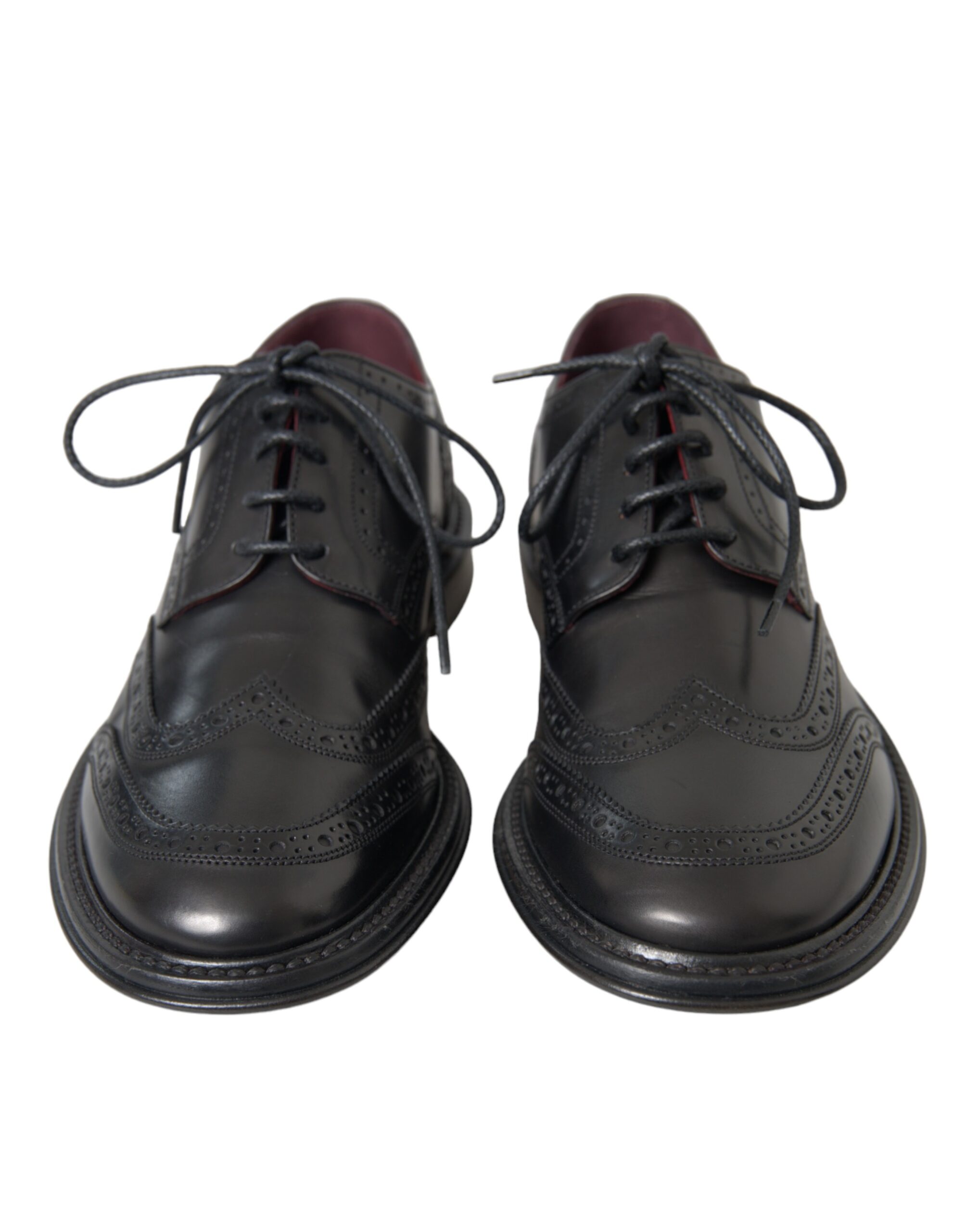Black Leather Oxford Wingtip Formal Men Shoes hover