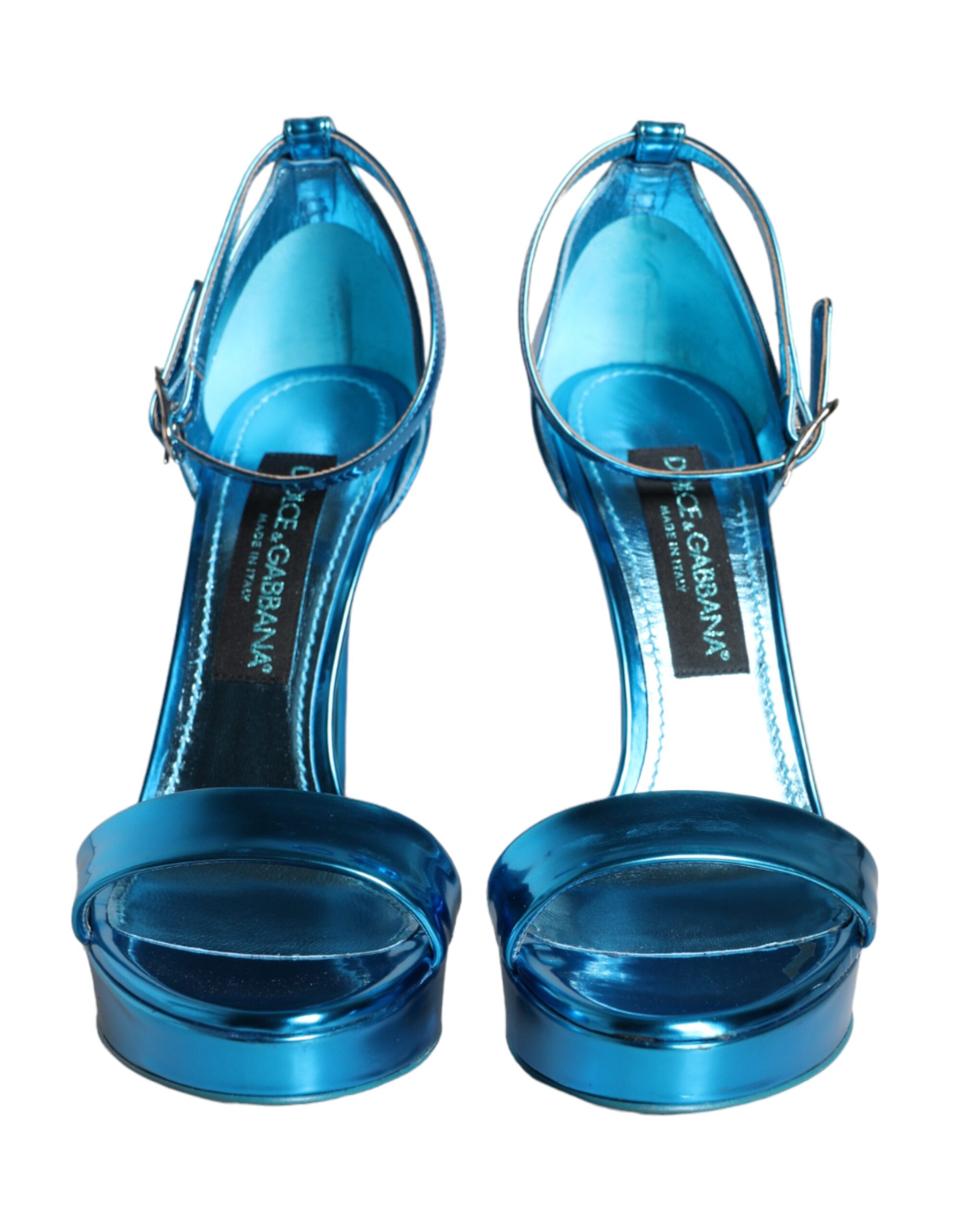 Metallic Blue Leather Keira Sandals Shoes hover