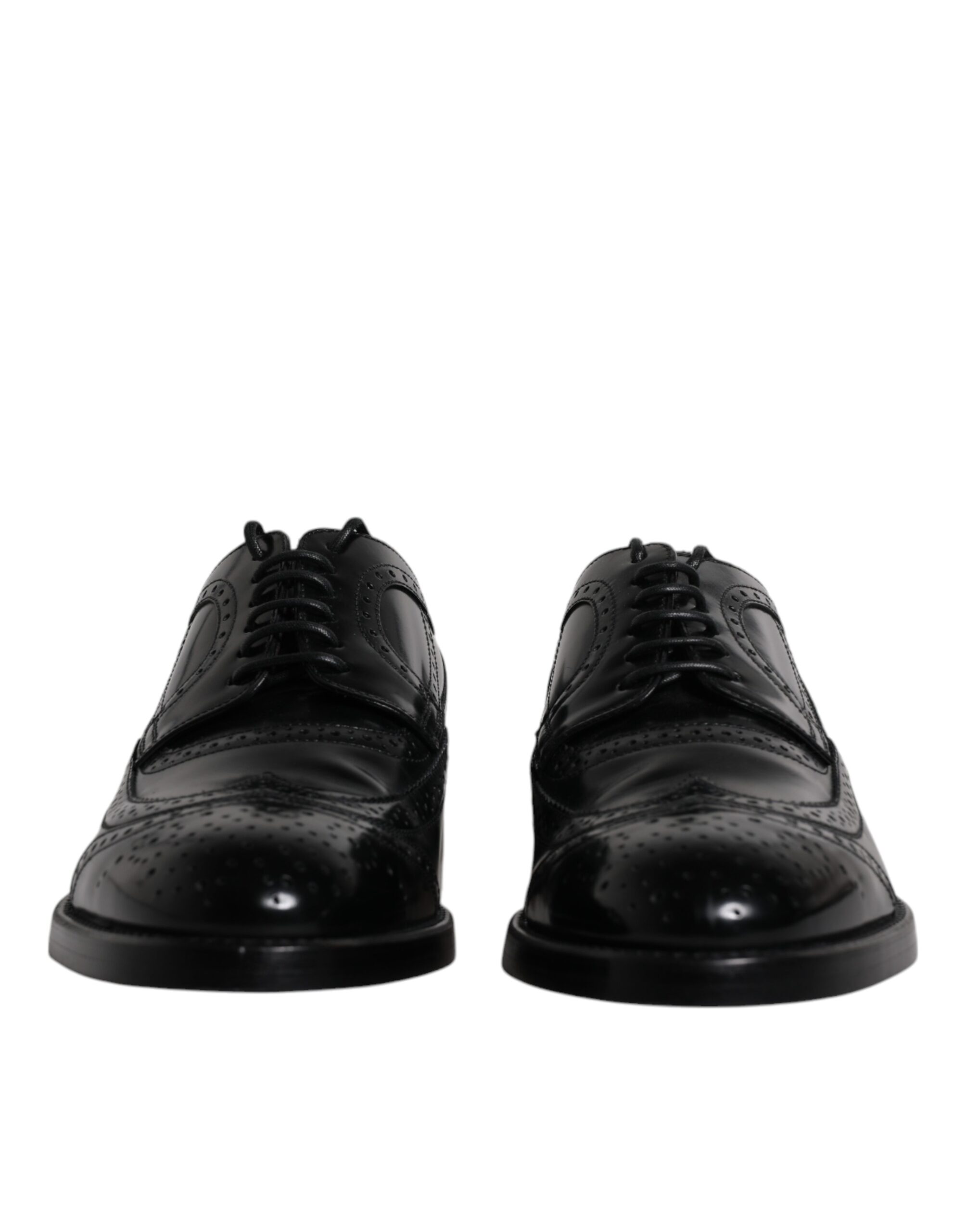 Black Leather Derby Wingtip Formal Shoes hover