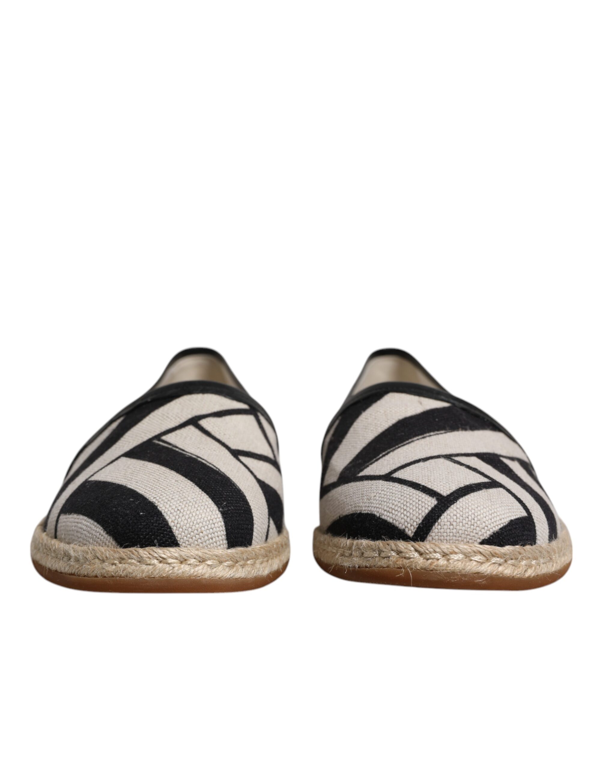 Black White Stripes Slip On Espadrille Shoes hover