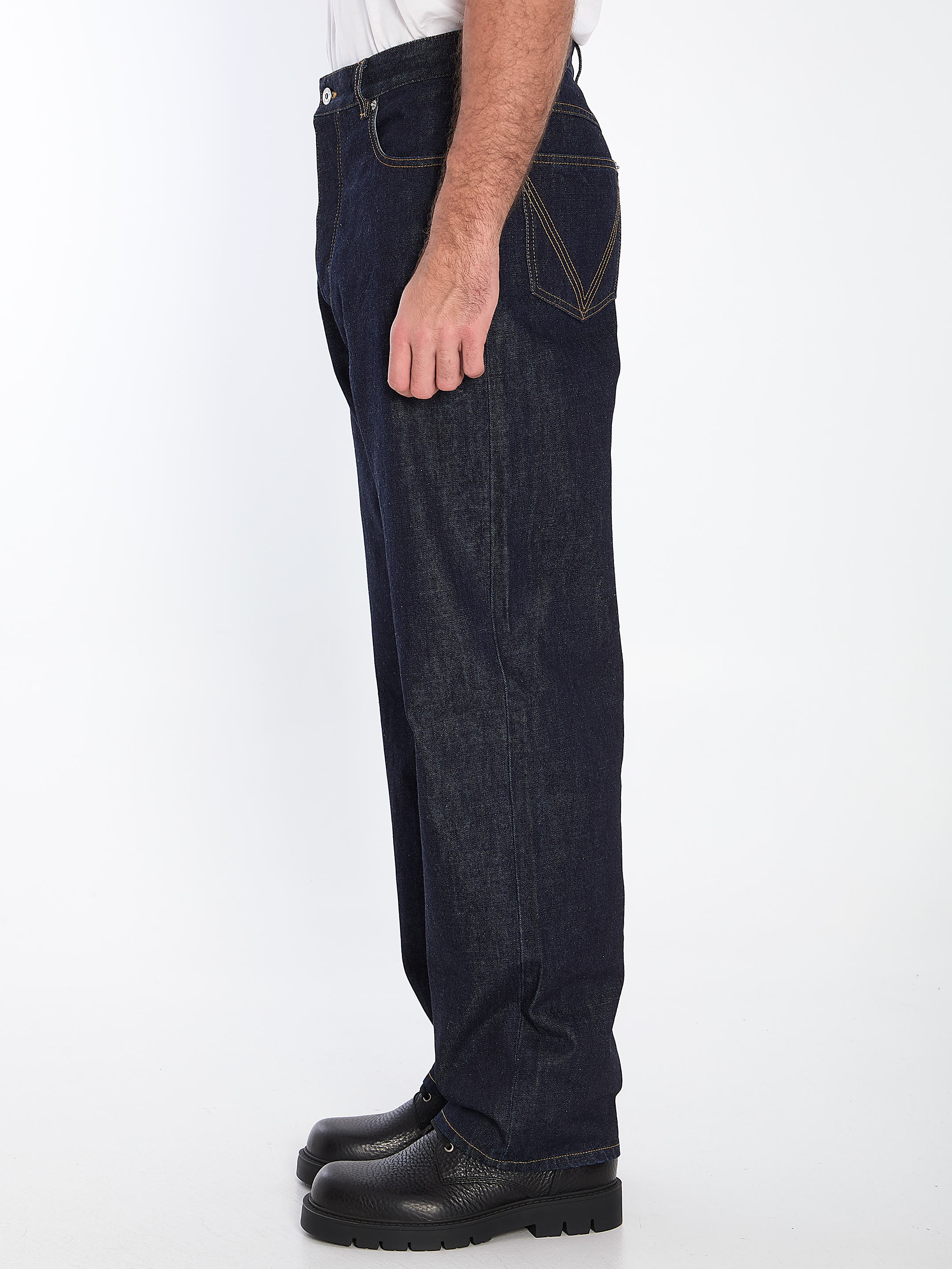 Indigo wide leg jeans