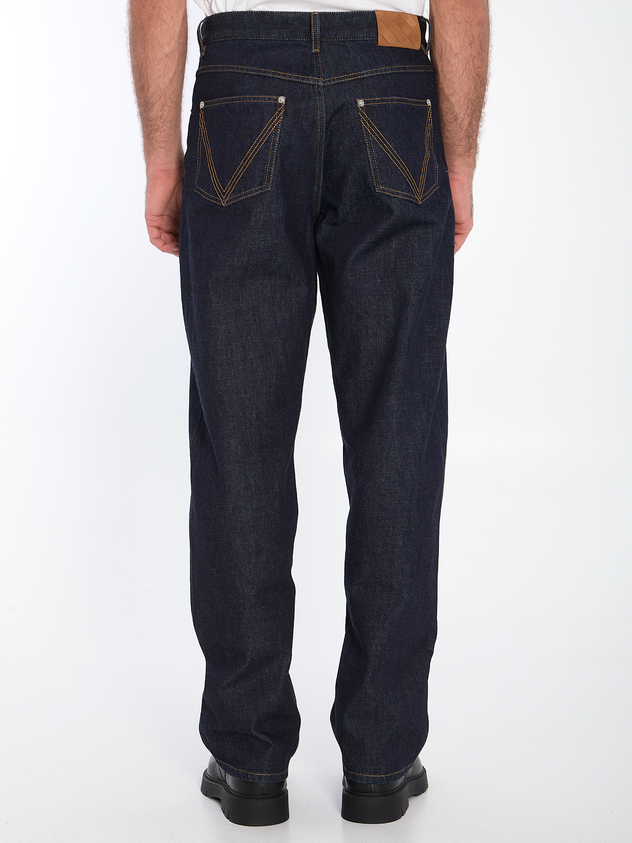 Indigo wide leg jeans